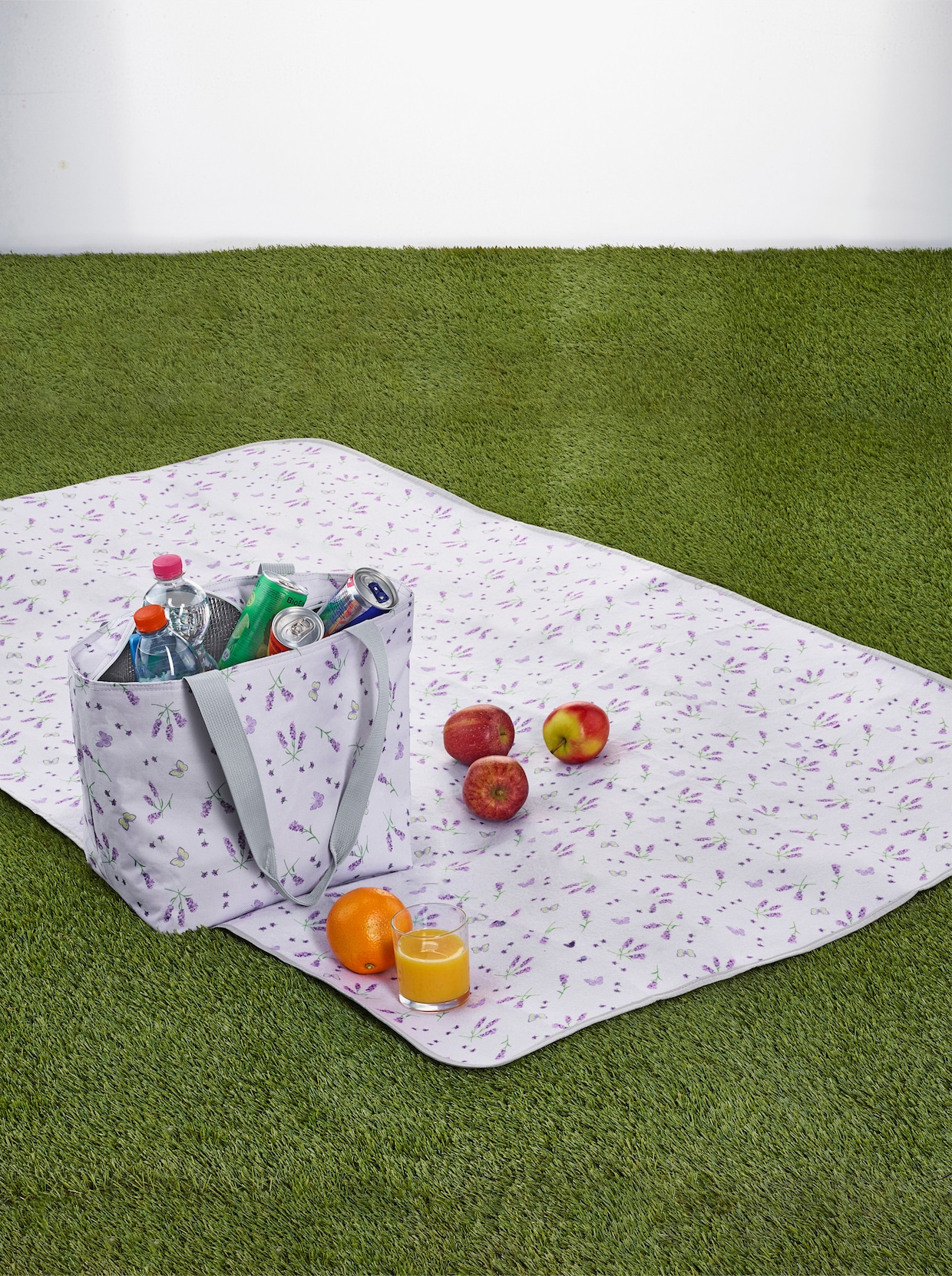 Picknick-Set - weiß-gemustert