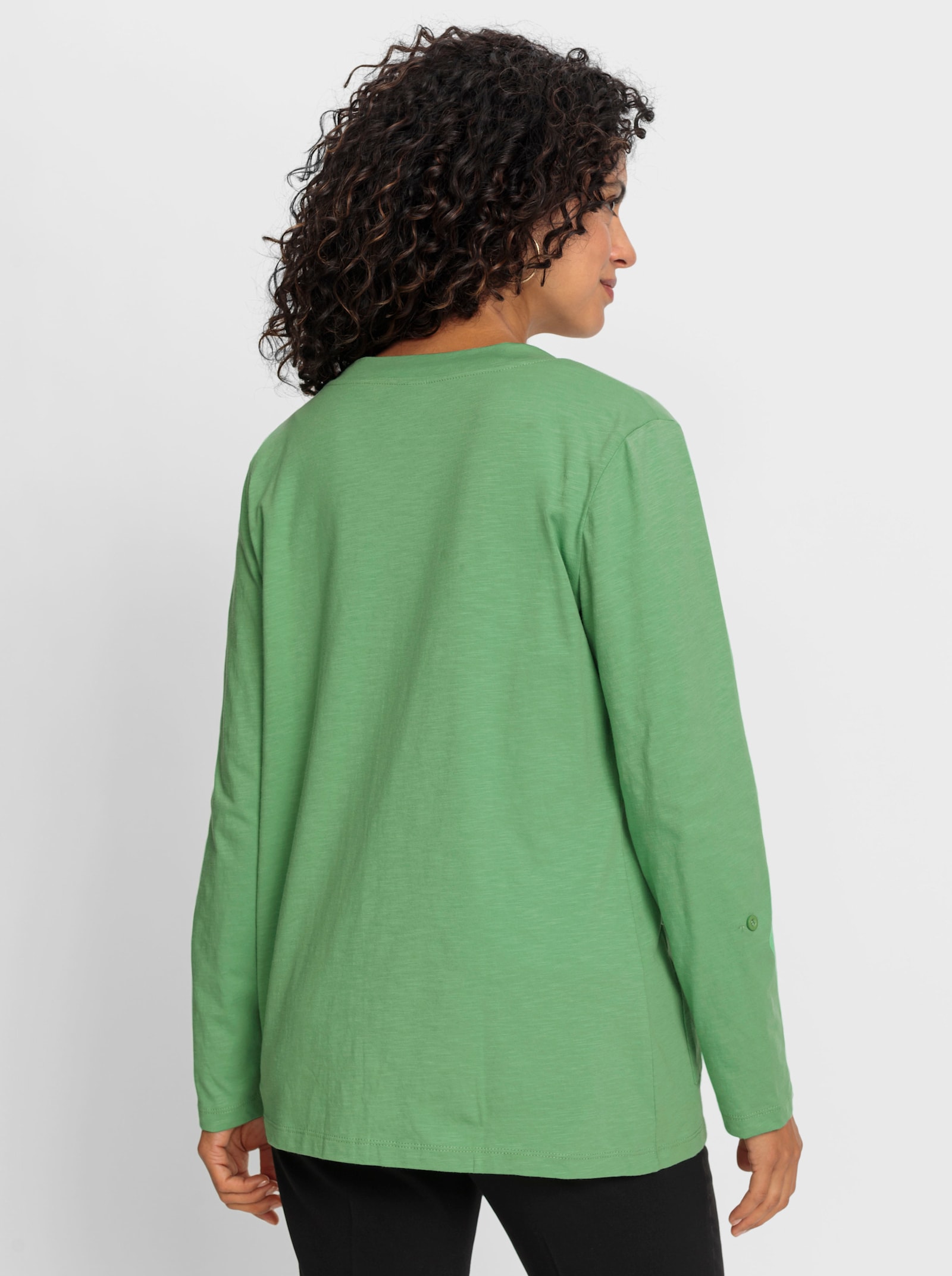 Shirtjacke mit Flammgarn-Struktur - apfel