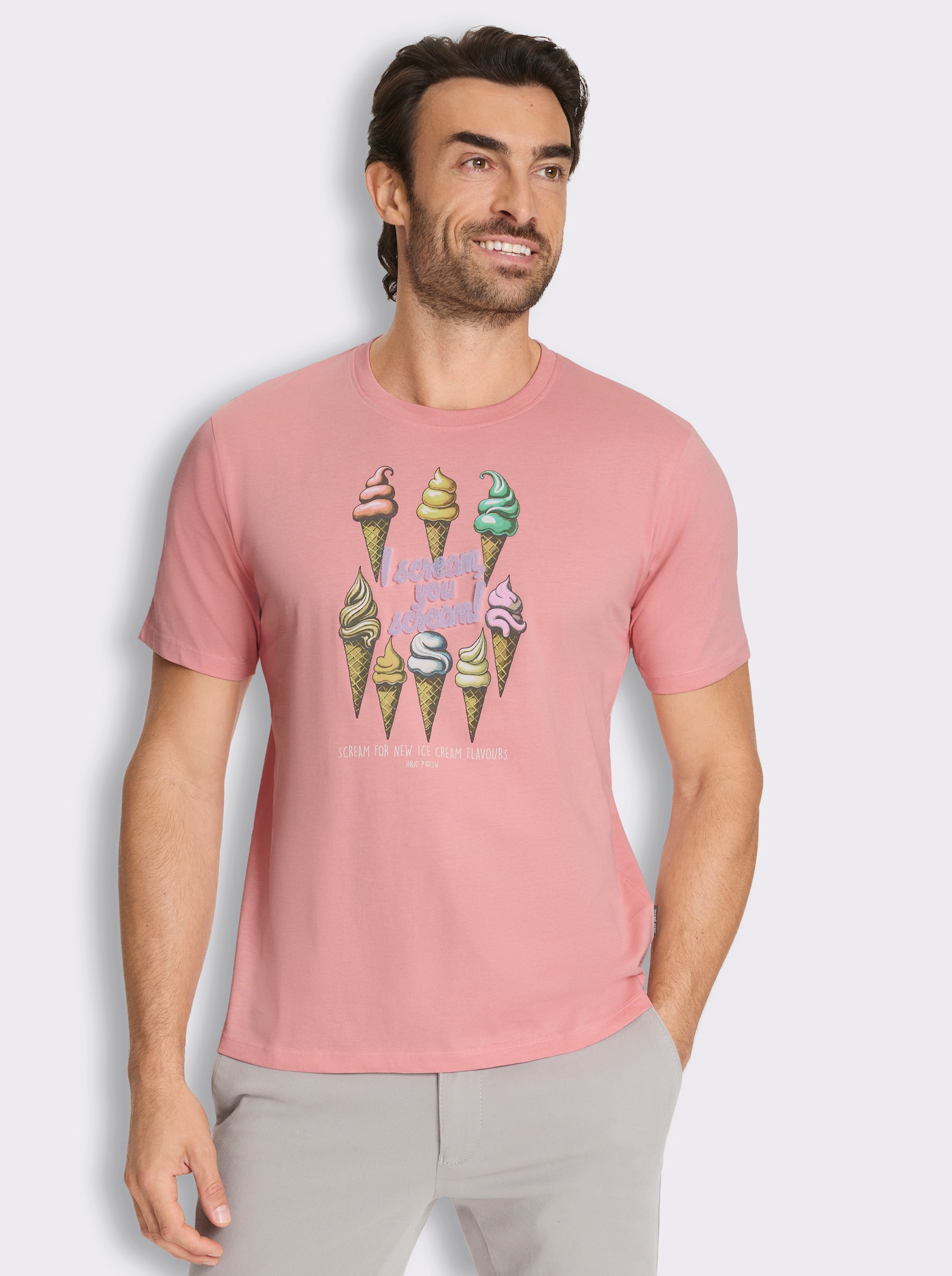 Hajo Kurzarmshirt mit Eiswaffel-Print, von Hajo - rosenquarz-bedruckt