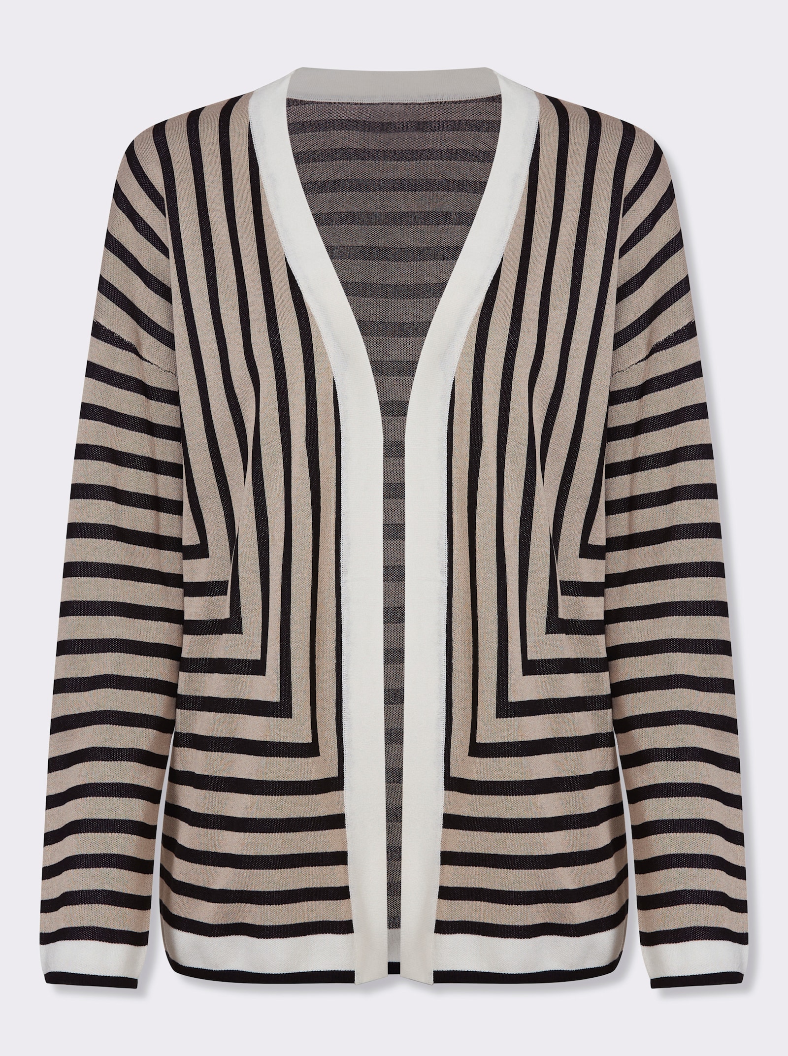 heine Feinstrickjacke mit grafischem Muster - ecru-beige-gemustert