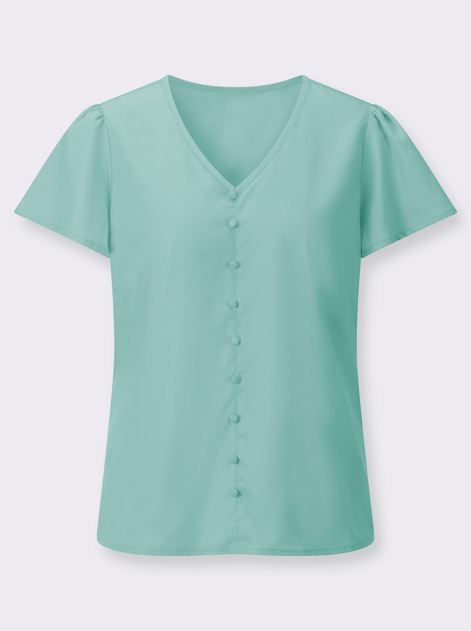 Schlupfbluse mit Flügelärmeln - mint