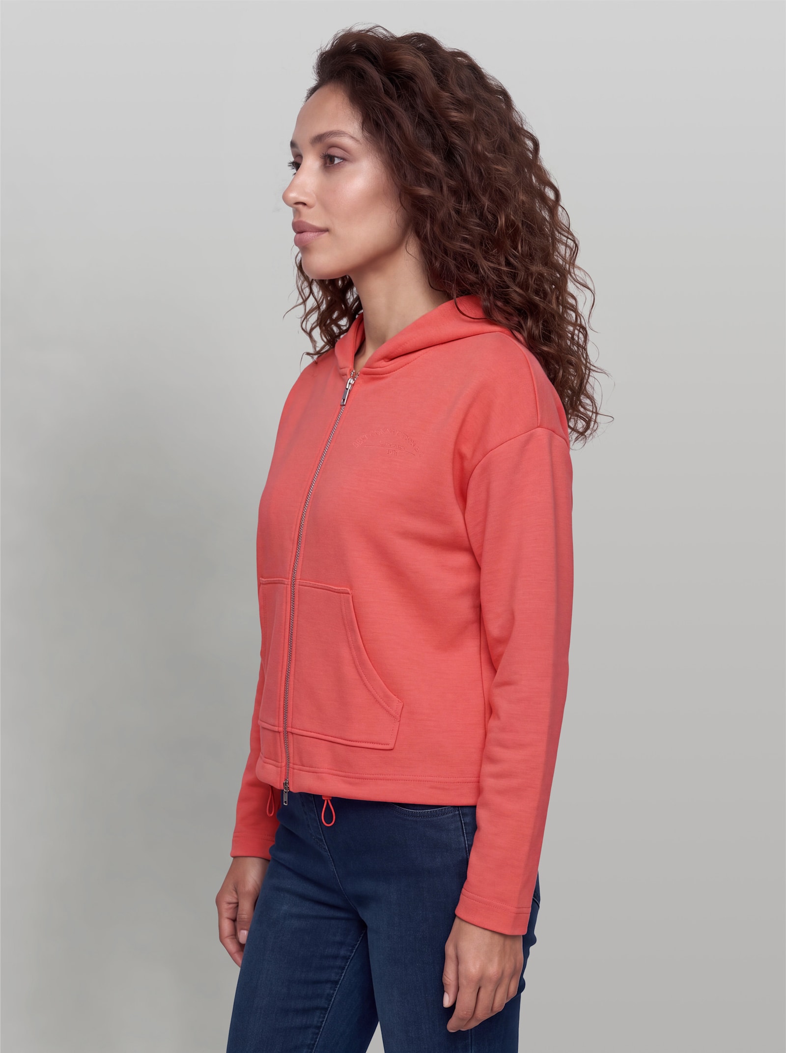 heine Sweatjacke mit Kapuze - grapefruit