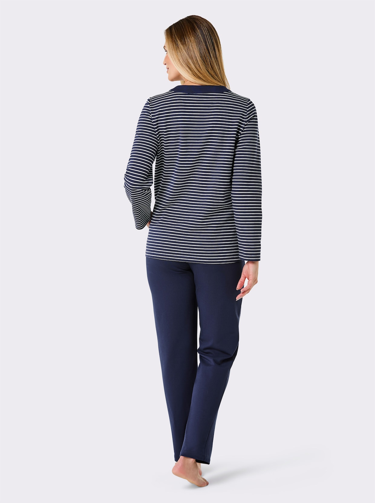feel good Huispak - marine/wit gestreept