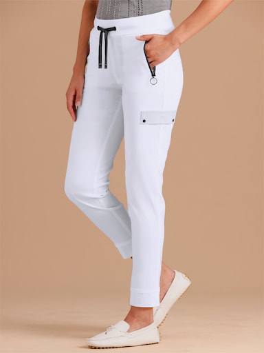 CREATION L PREMIUM Jogg Pants mit innenliegendem Dehnbund - weiß