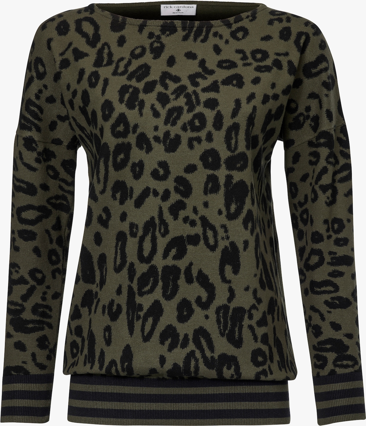 heine Pullover met print - olijf