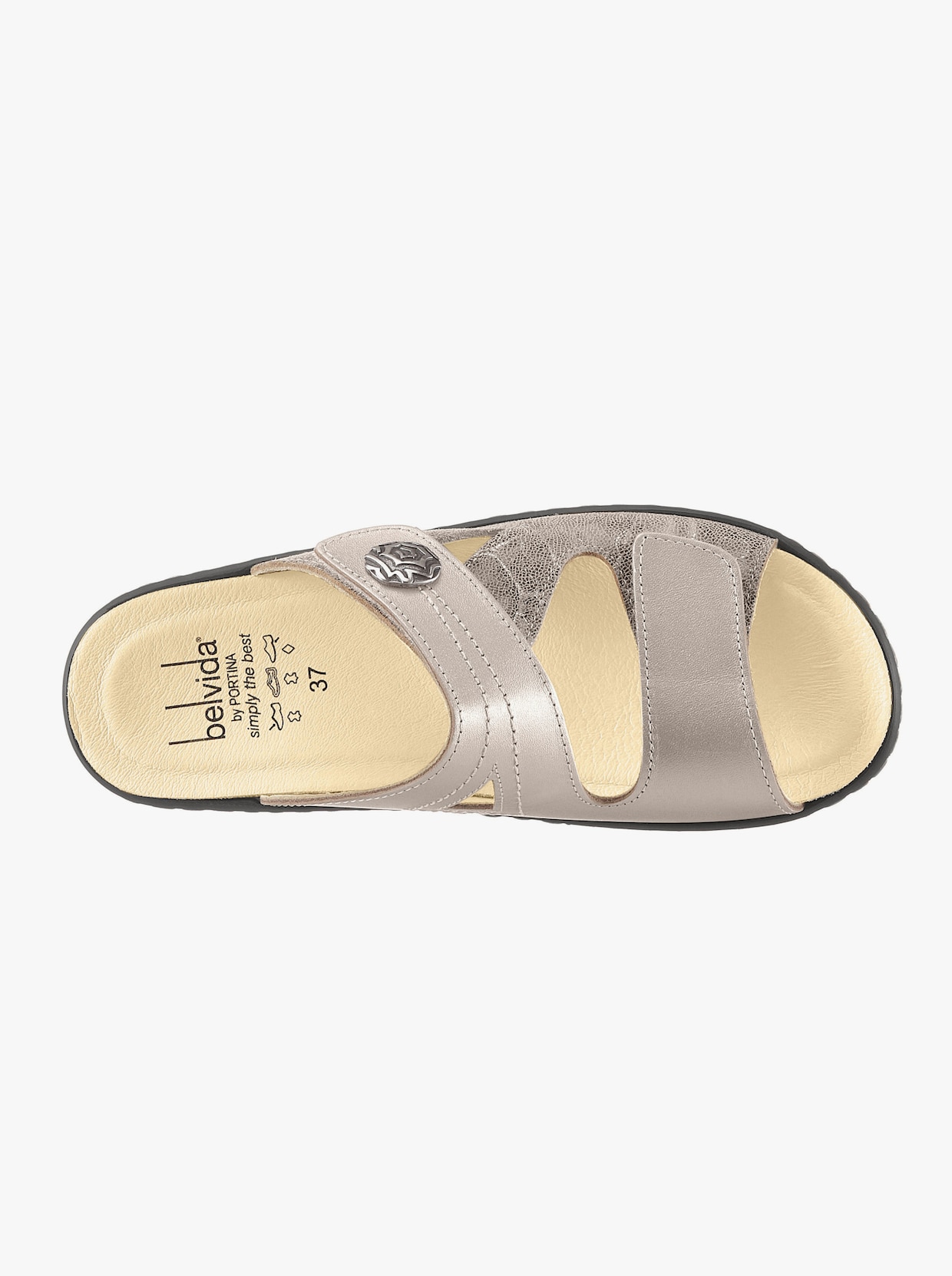 Belvida Pantoffels met voering - taupe geprint