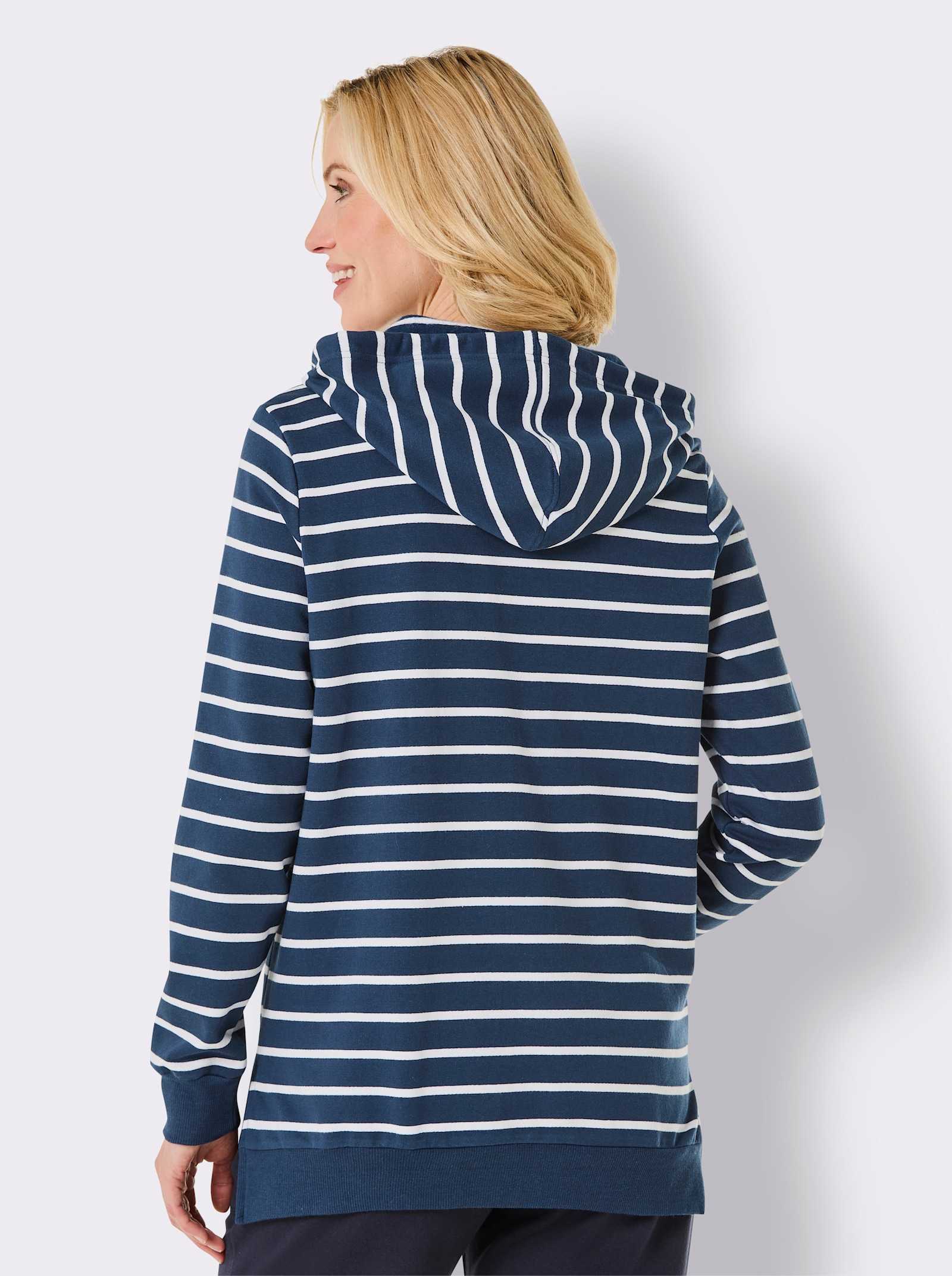Catamaran Sports Sweatshirt - dunkelblau-weiß-gestreift