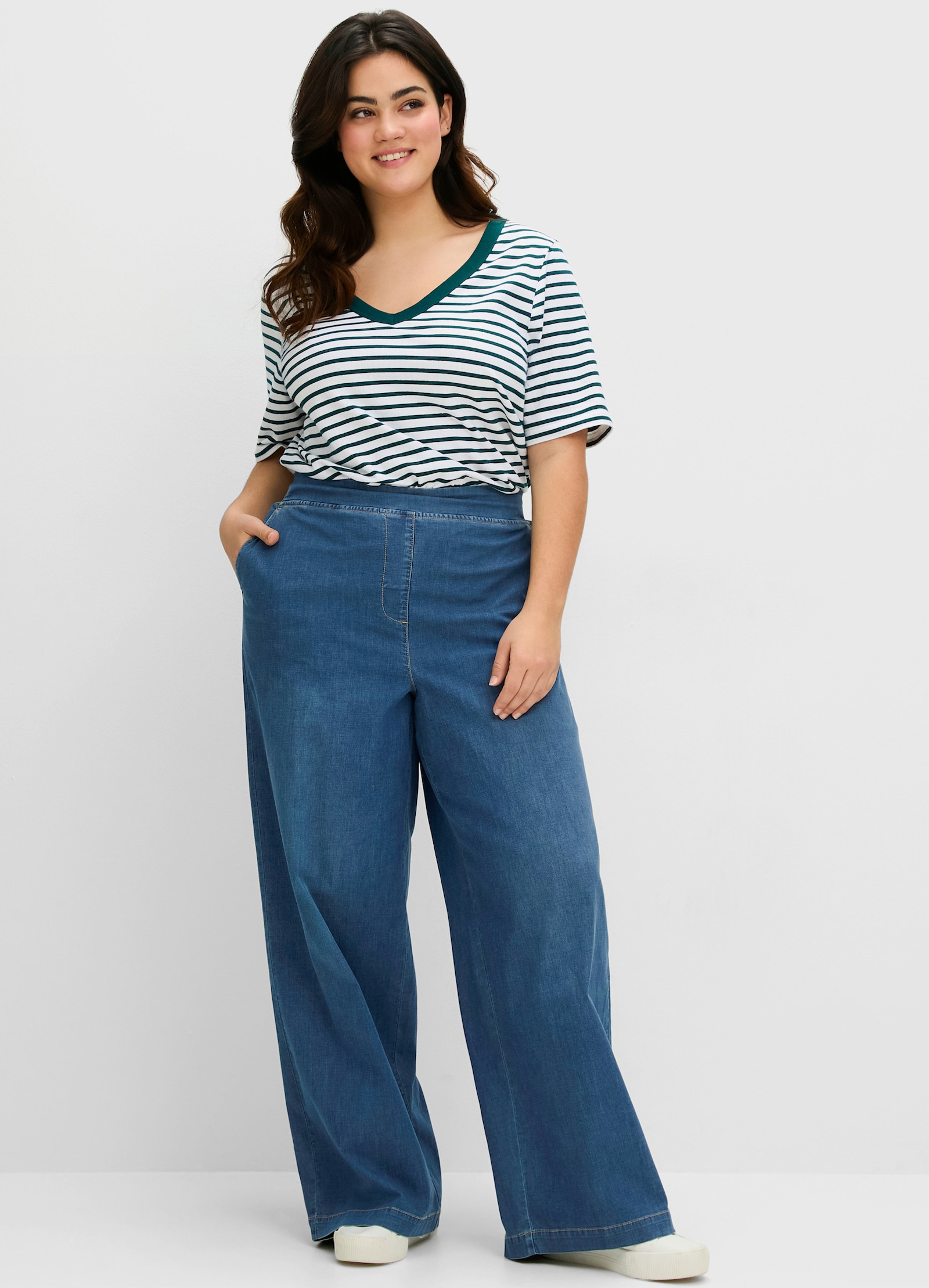 sheego Schlupfjeans in weiter Form - blue denim