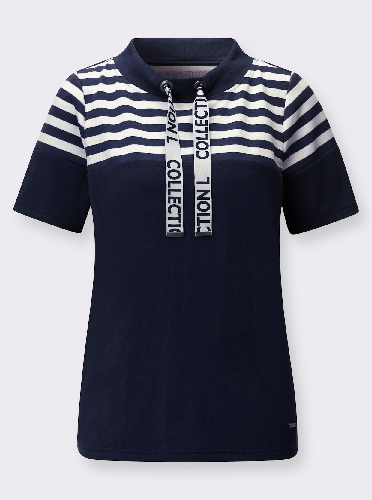 Sweatshirt mit platziertem Druckmuster - marine-ecru