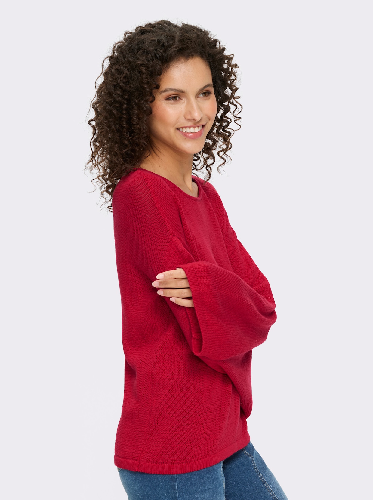 heine Langarm-Pullover - erdbeere