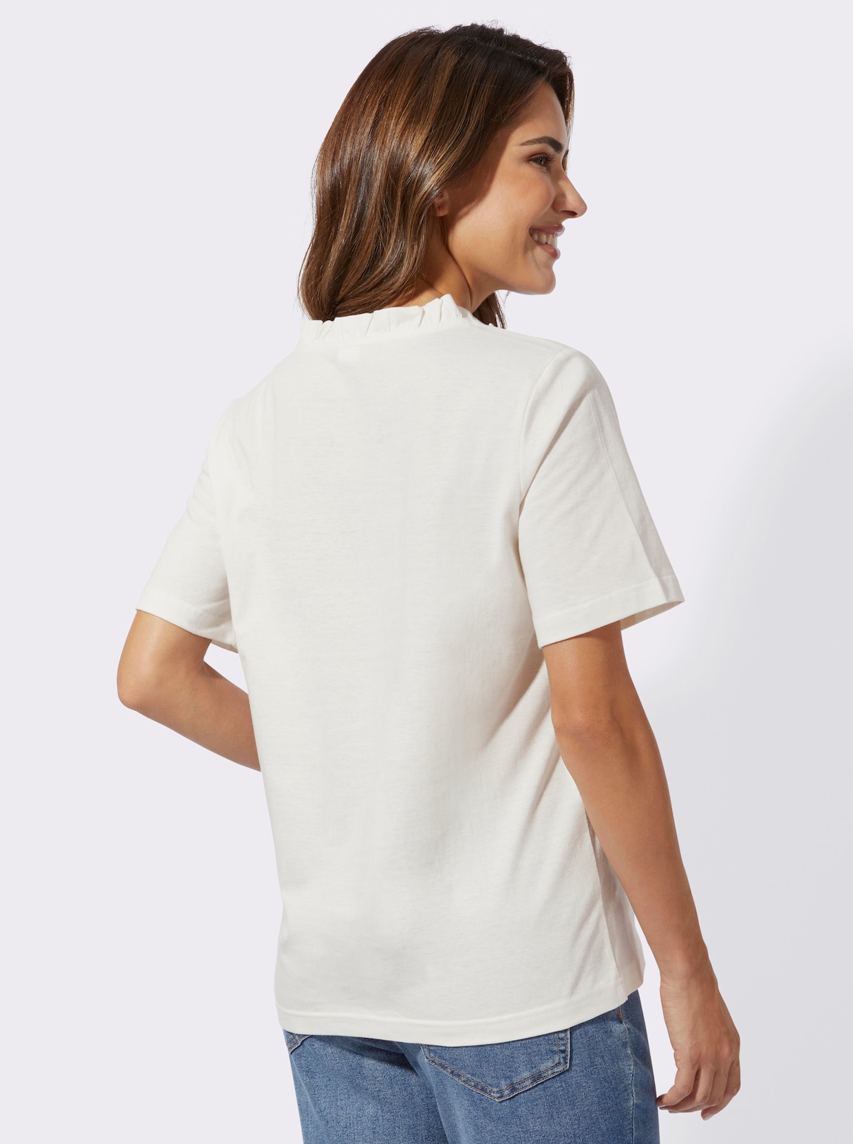 Shirt met korte mouwen - ecru/apricot