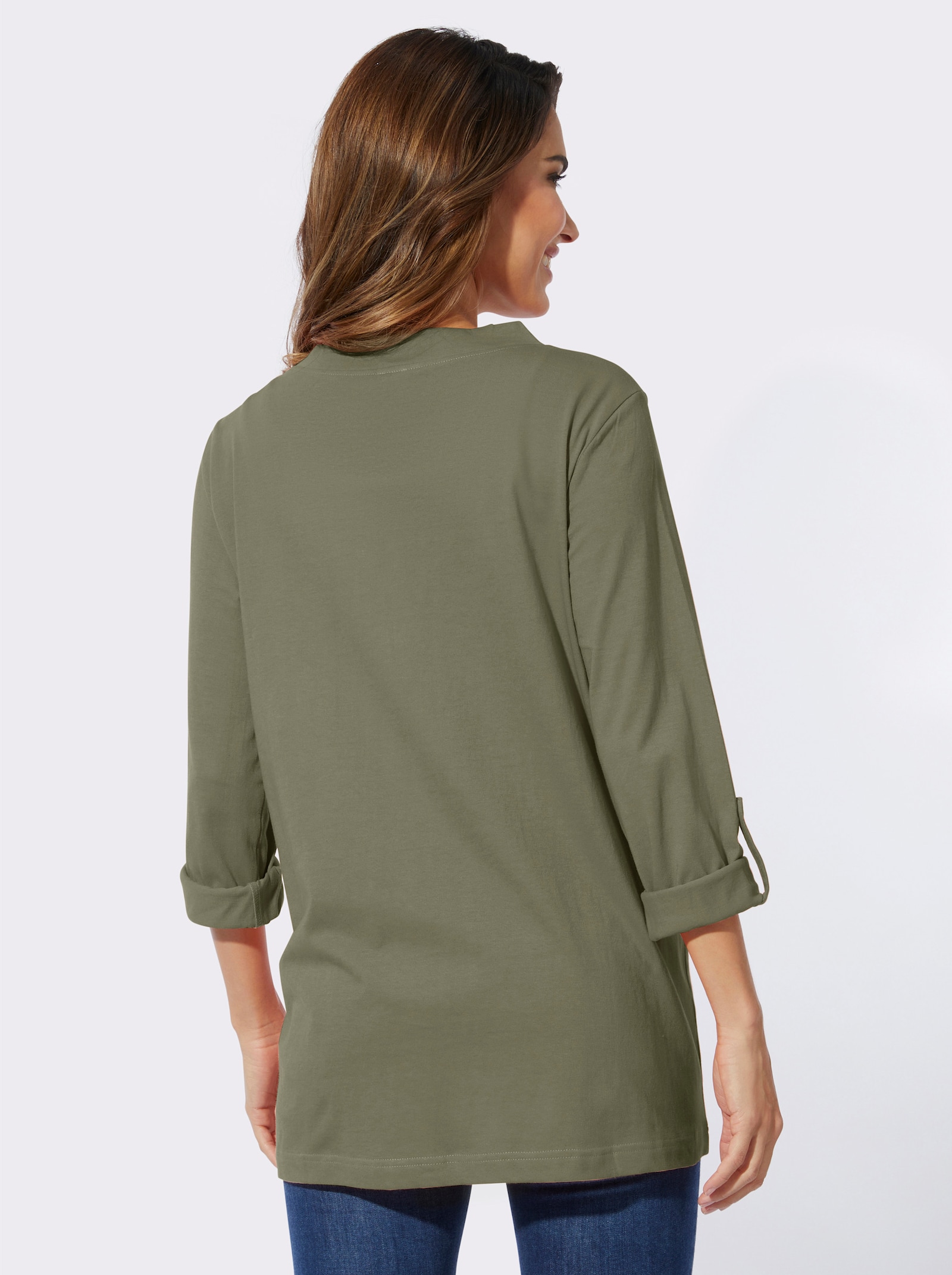 Úpletový kabátik z čistej bavlny - kaki