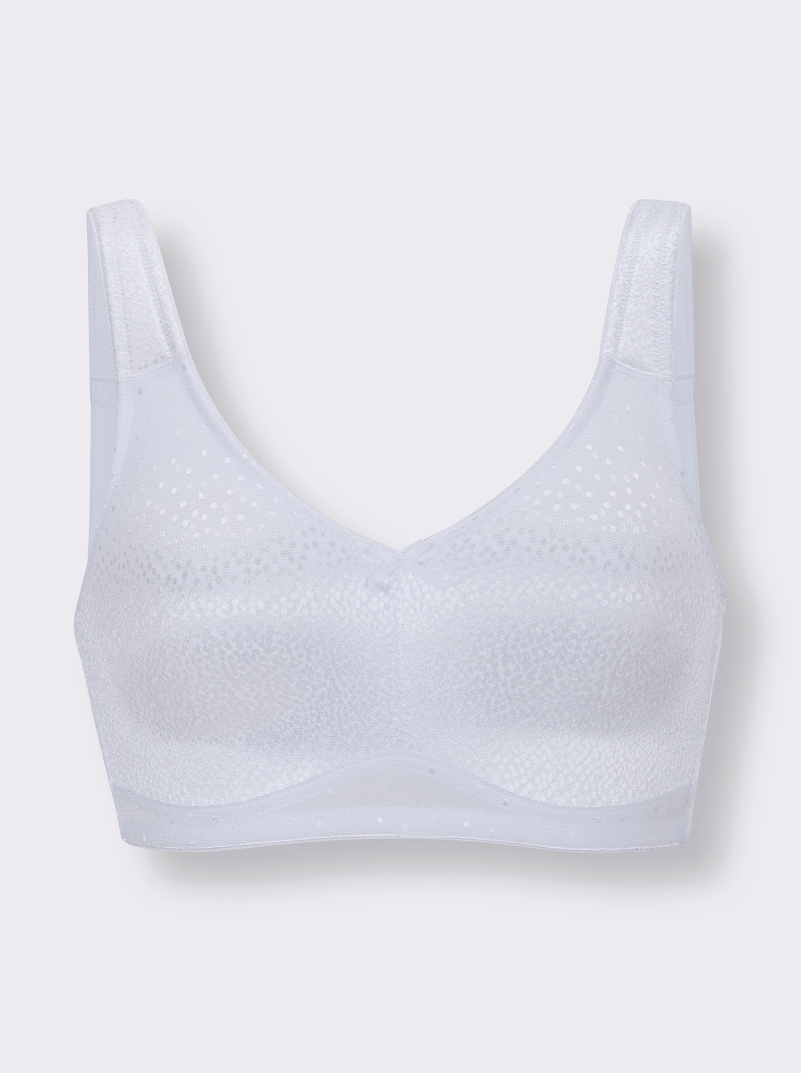wäschepur Komfort-BH ohne Bügel mit wattierten Komfortträgern - weiß