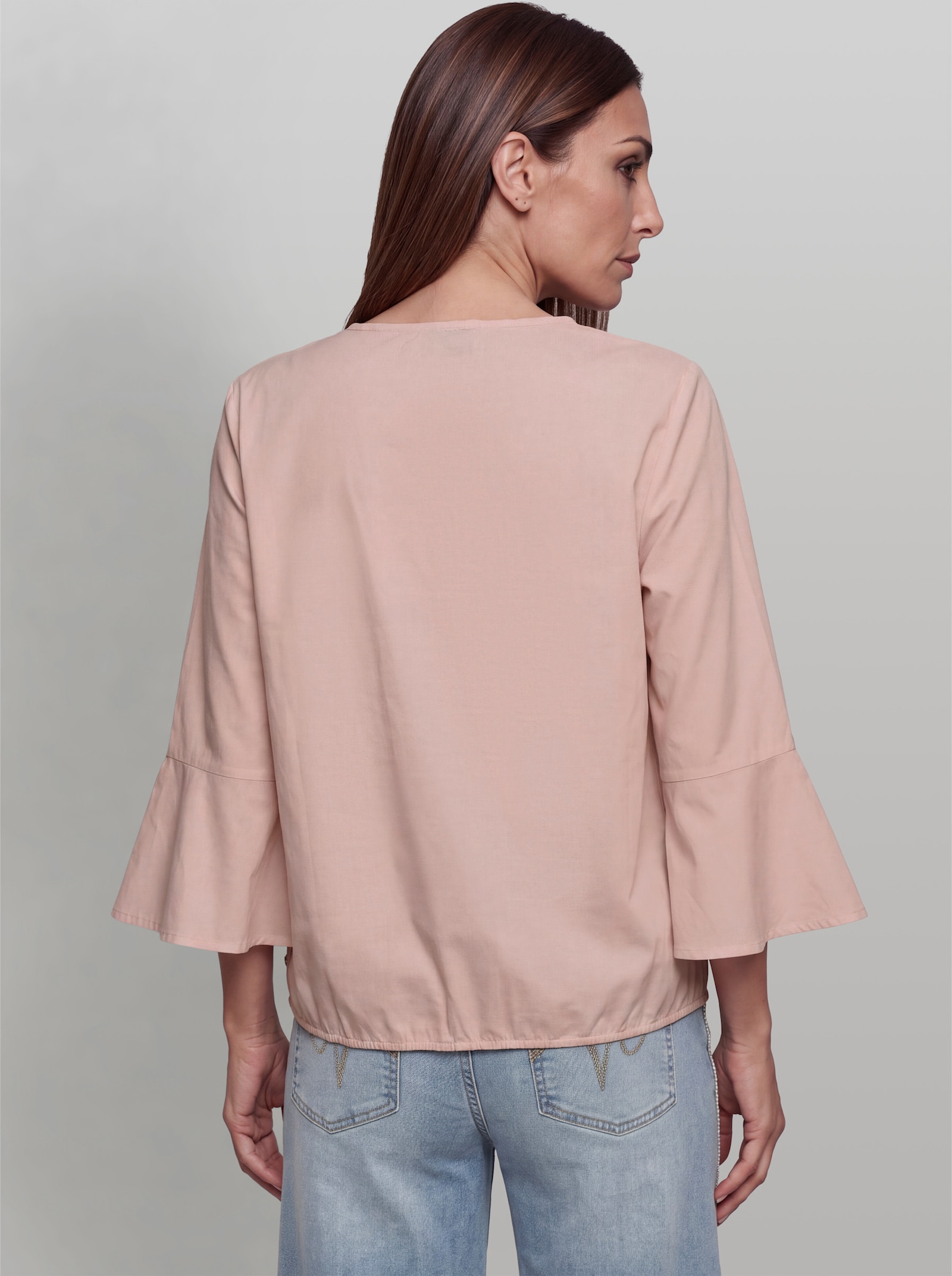 heine Baumwollbluse mit Folienprint - puder