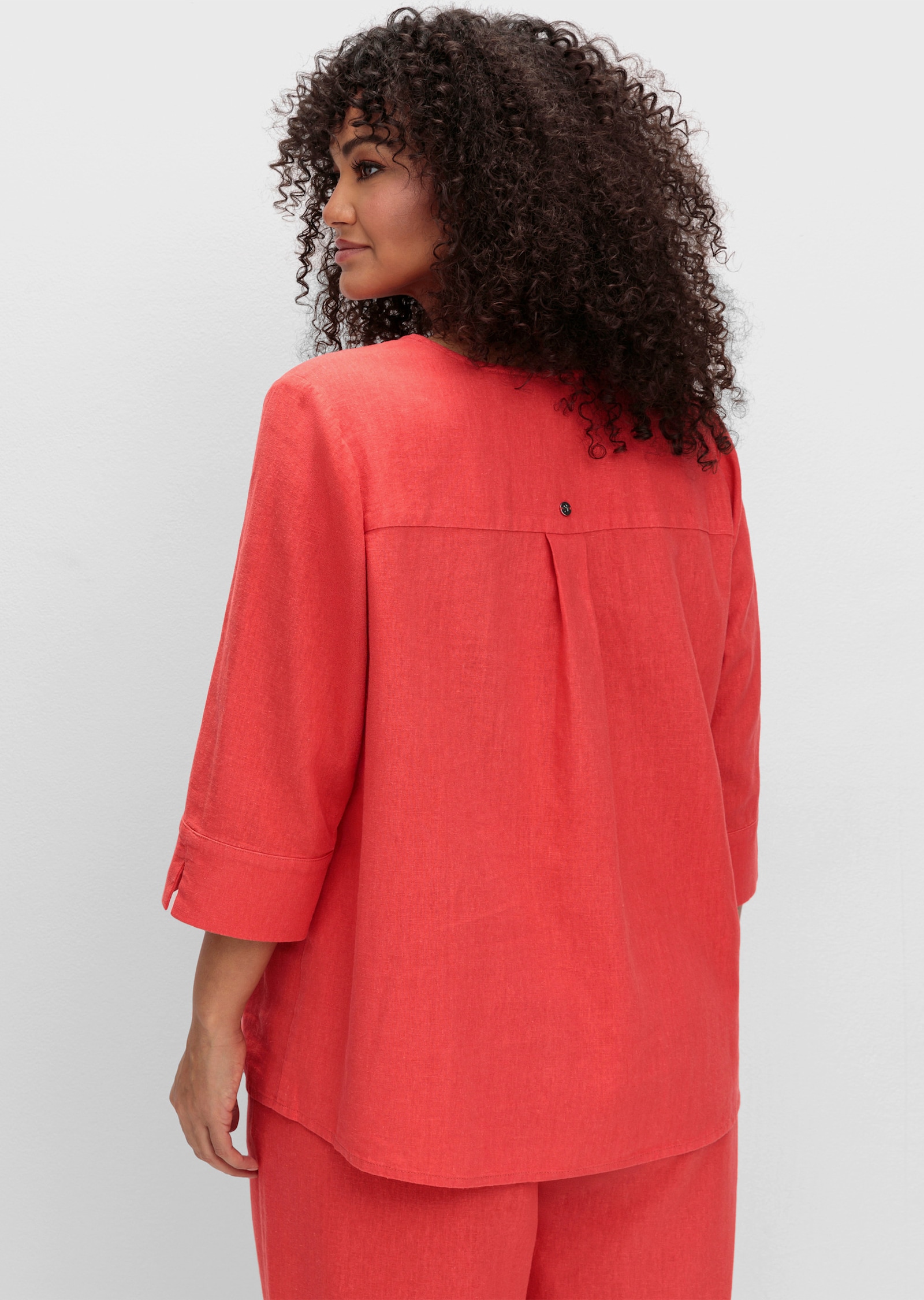 sheego Tunika aus Leinen-Mix, in leichter A-Linie - hummer