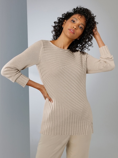 CREATION L PREMIUM Langarm-Pullover - beige-meliert