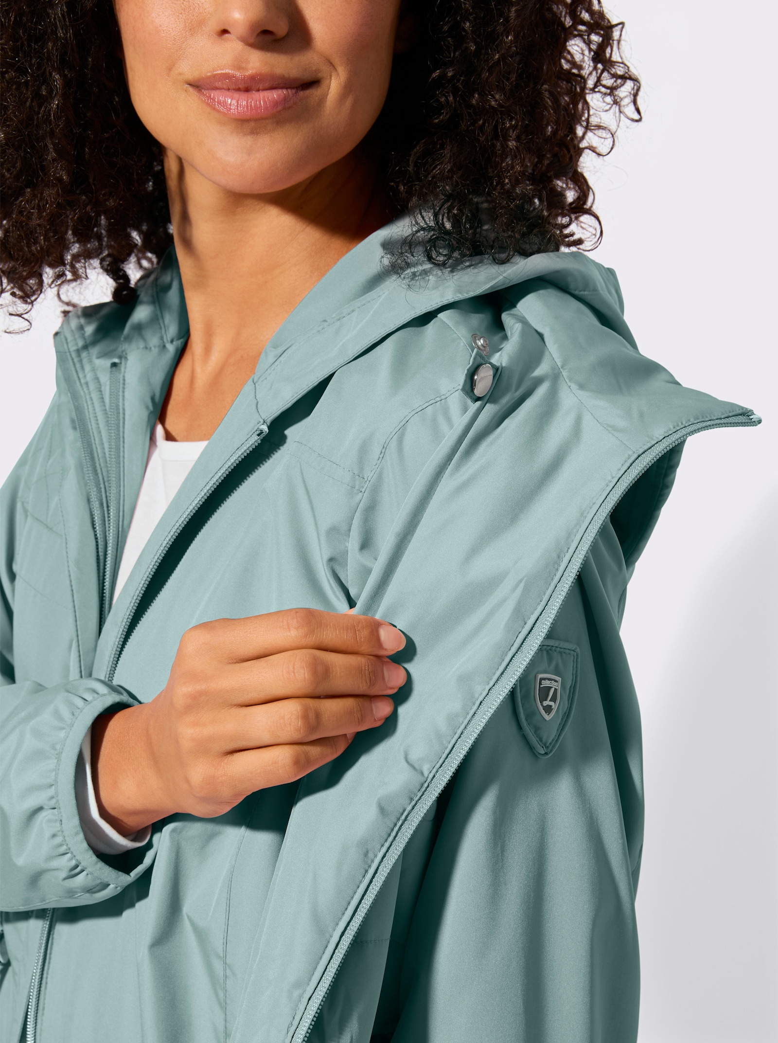 3-in-1-Funktionsjacke im Steppmuster-Mix - jade