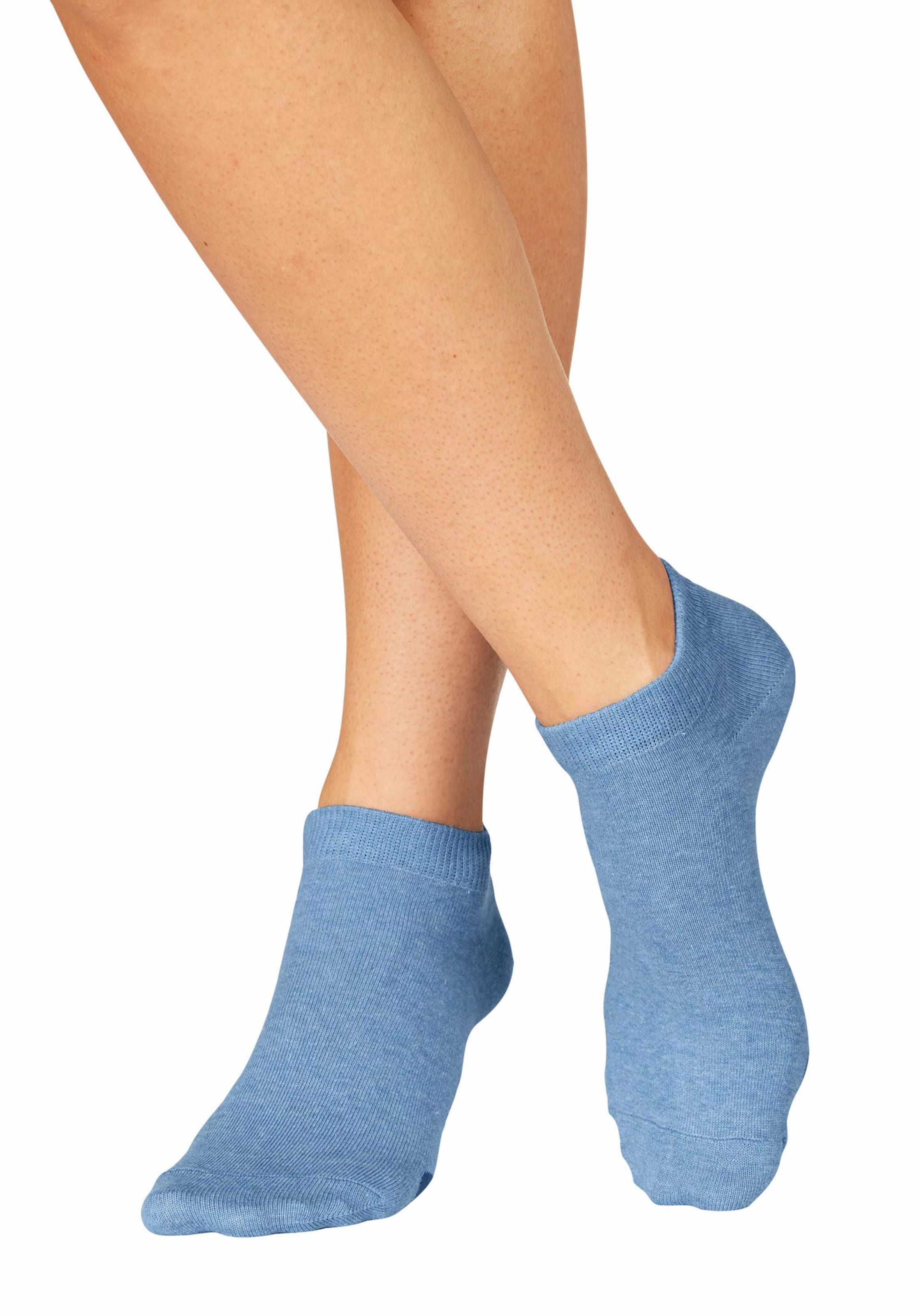 Wäsche Strümpfe & Socken Arizona Sneakersocken in 1x blau + 1x grau-meliert + 1x dunkelblau + 1x dunkelgrau 