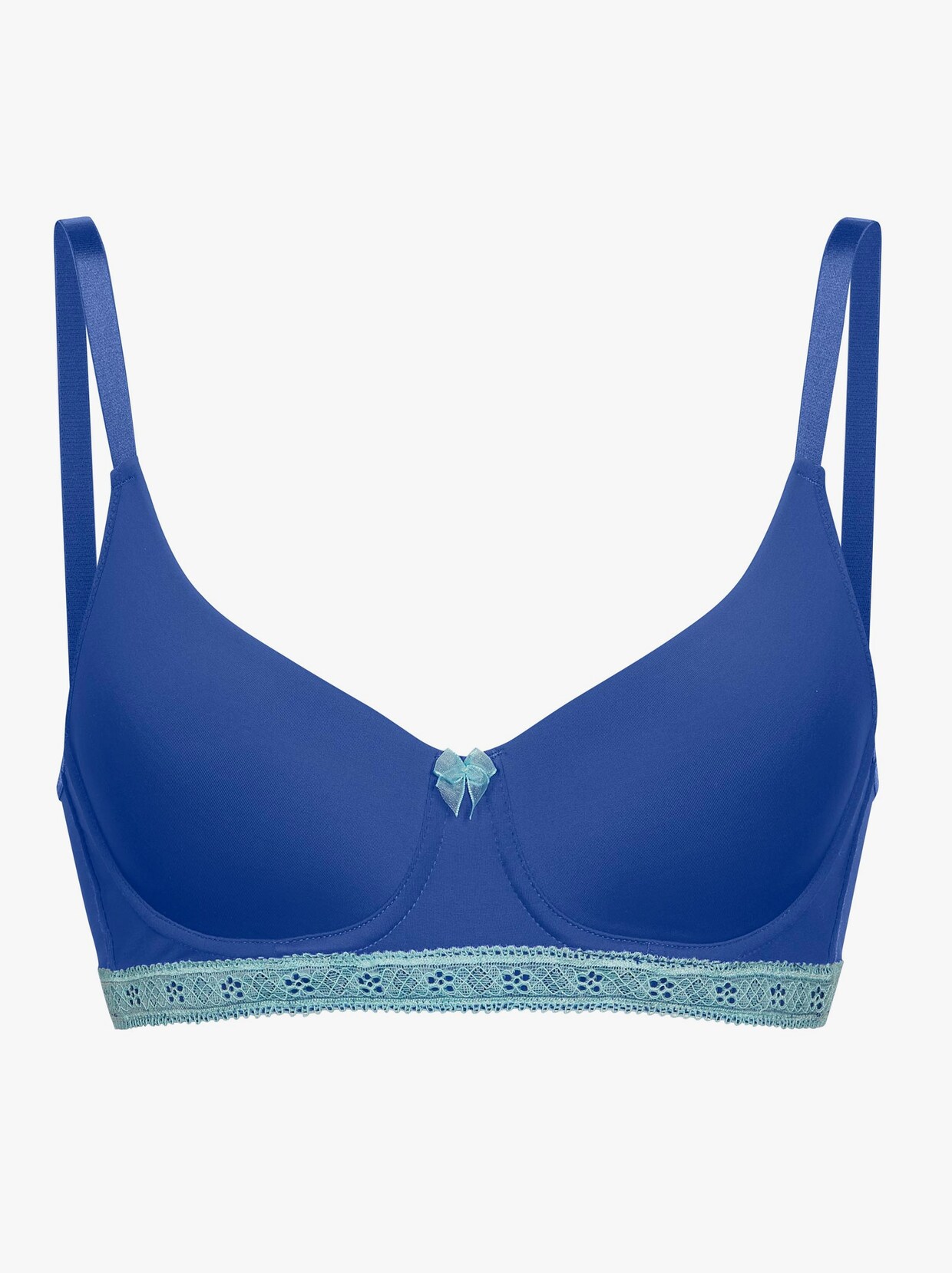 wäschepur T-Shirt-BH mit Bügel - royalblau-aqua