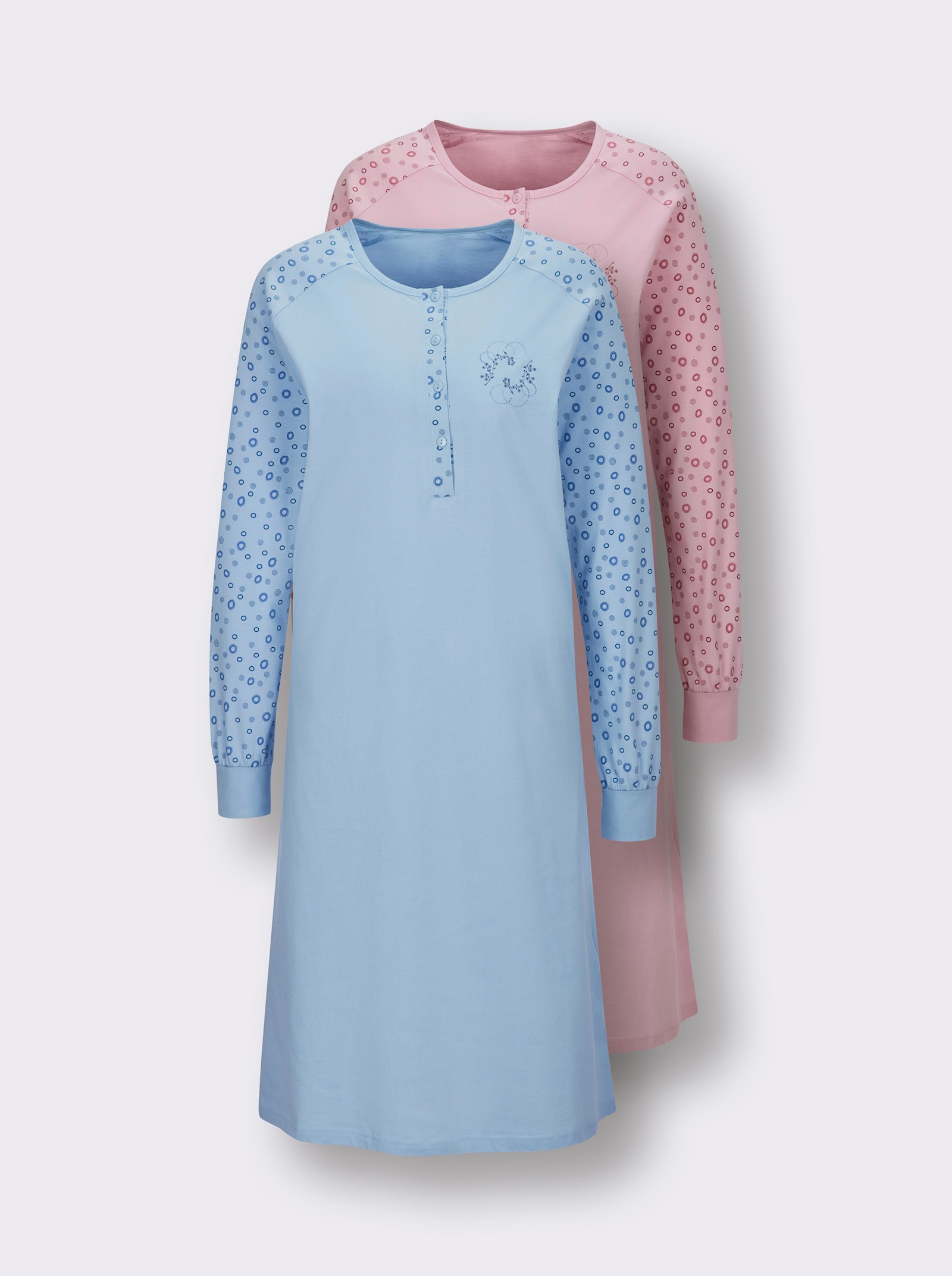 Comtessa Nachthemden - hellblau + rosé