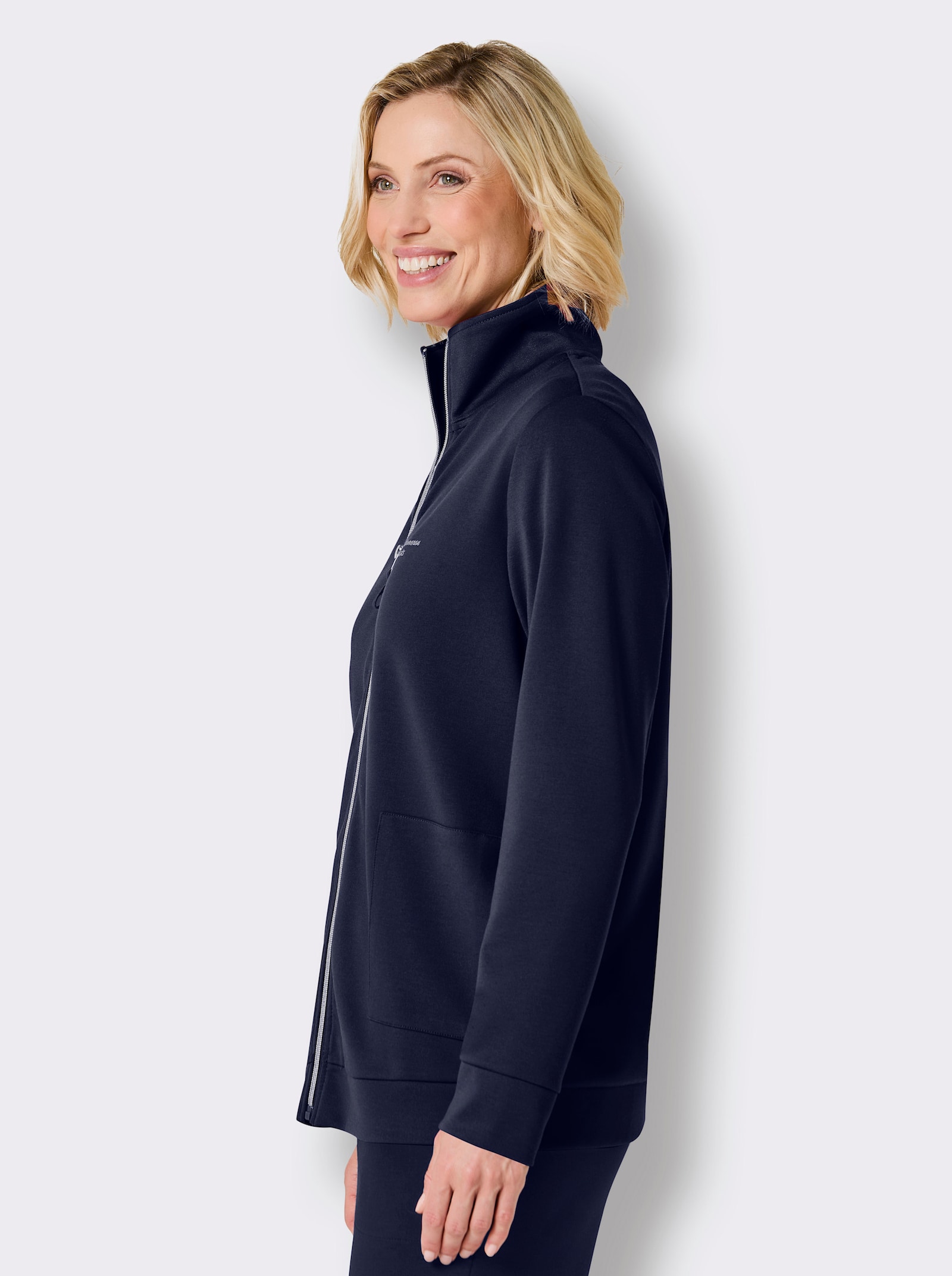 Catamaran Funktionsjacke in formstabiler Interlock-Qualität - marine