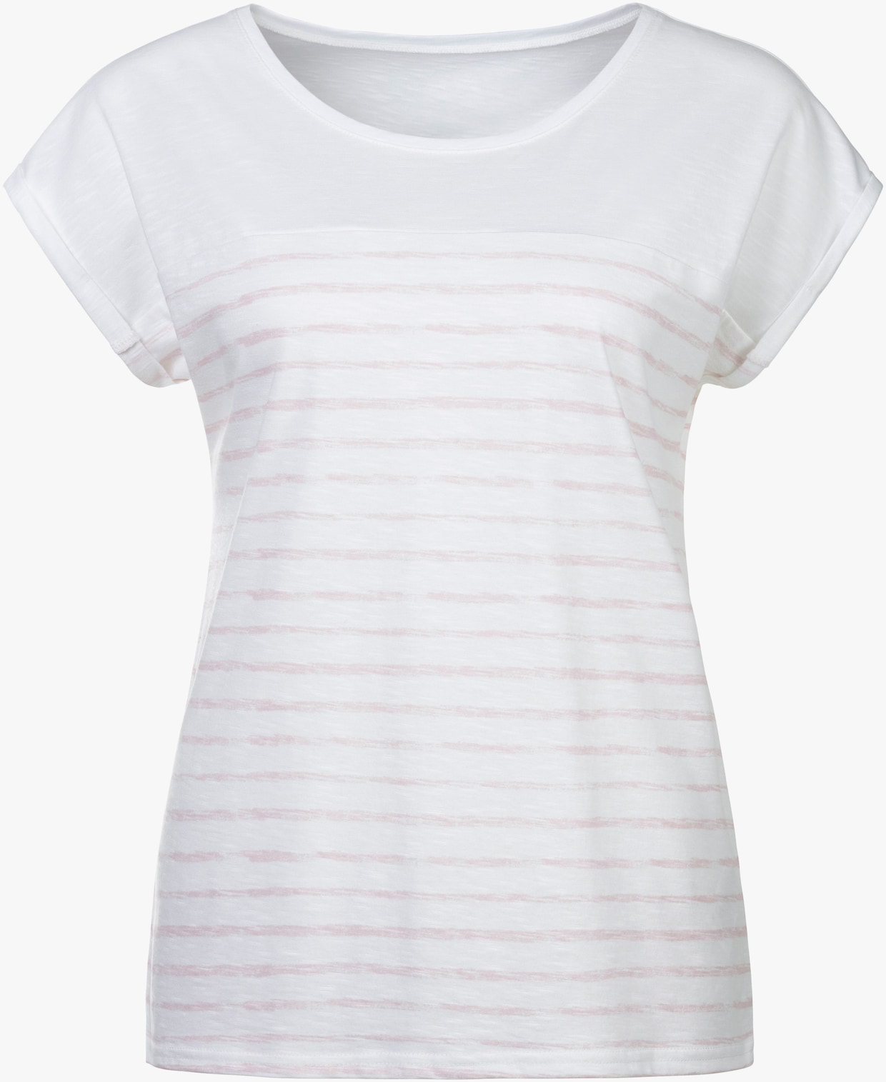 Beachtime T-shirt - wit/marine, wit/roze