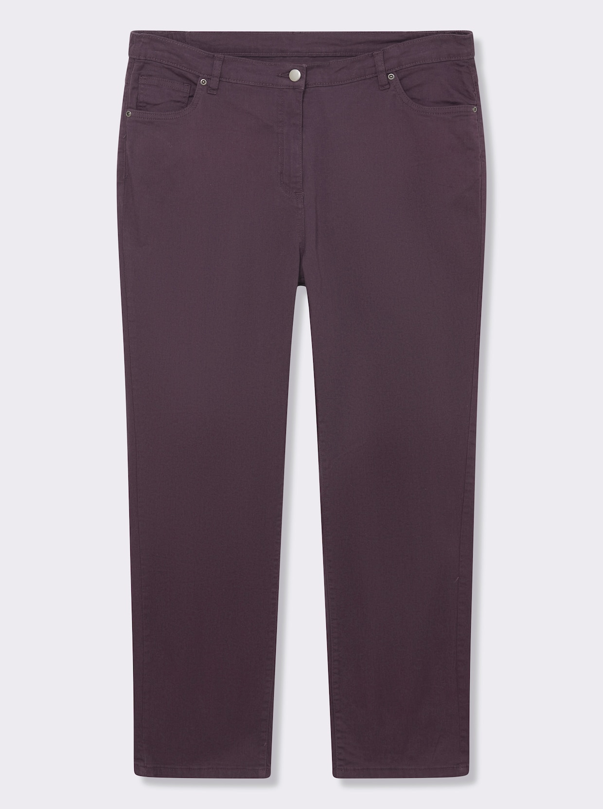 5-Pocket-Jeans mit Stickerei-Motiv - aubergine