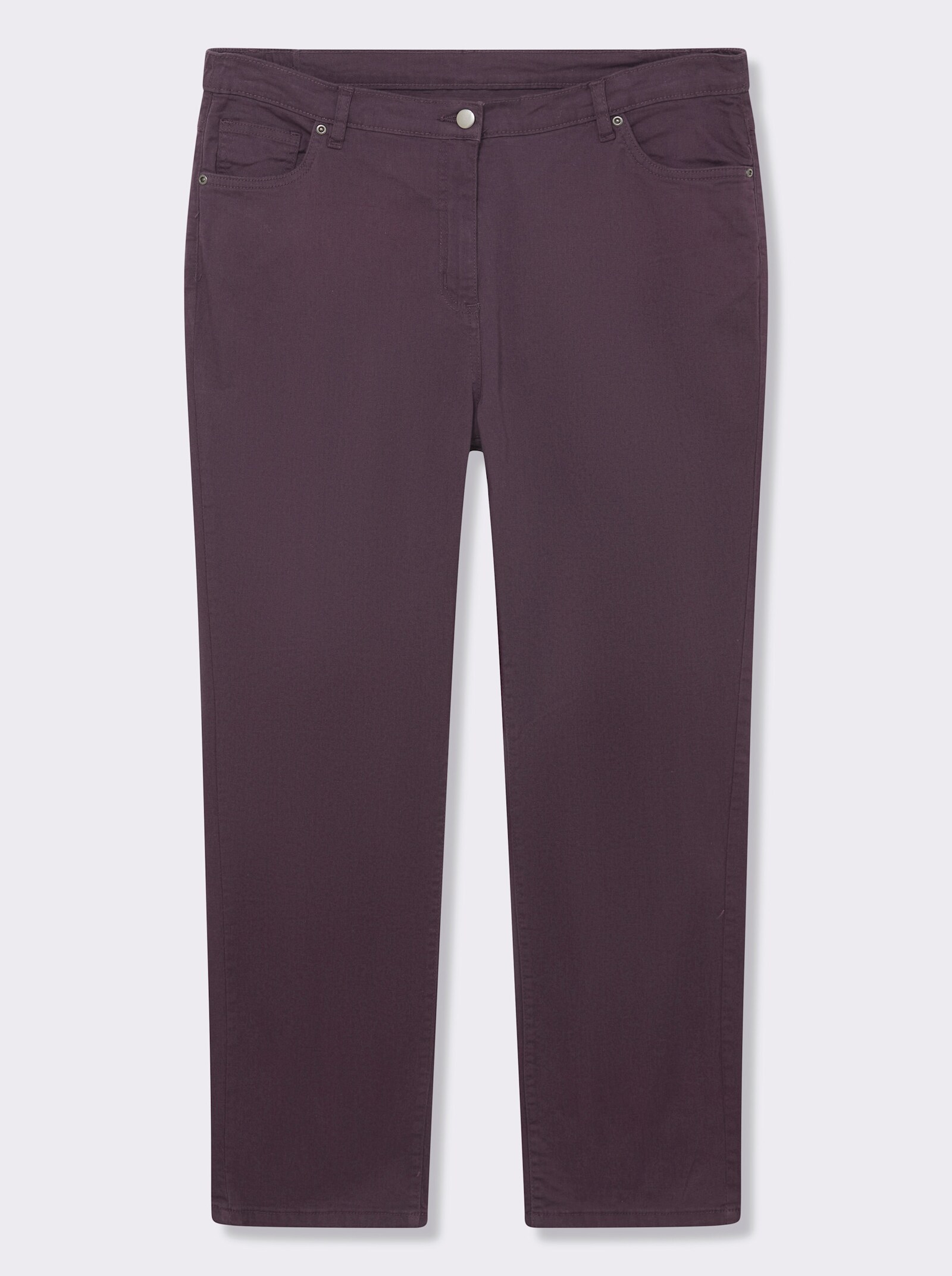 5-Pocket-Jeans mit Stickerei-Motiv - aubergine