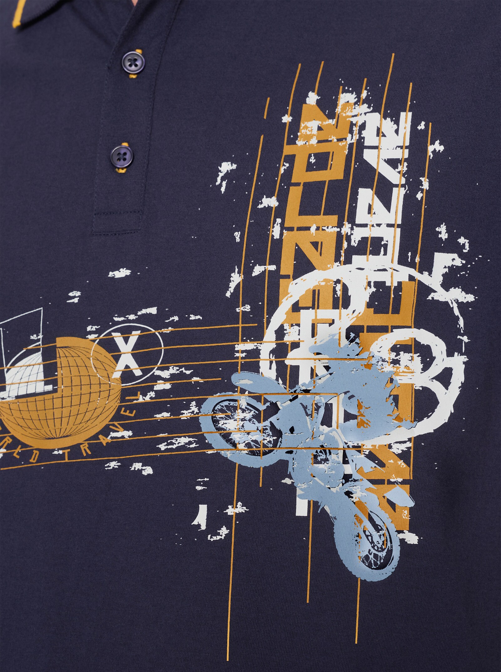 Poloshirt mit Print - marine-bedruckt