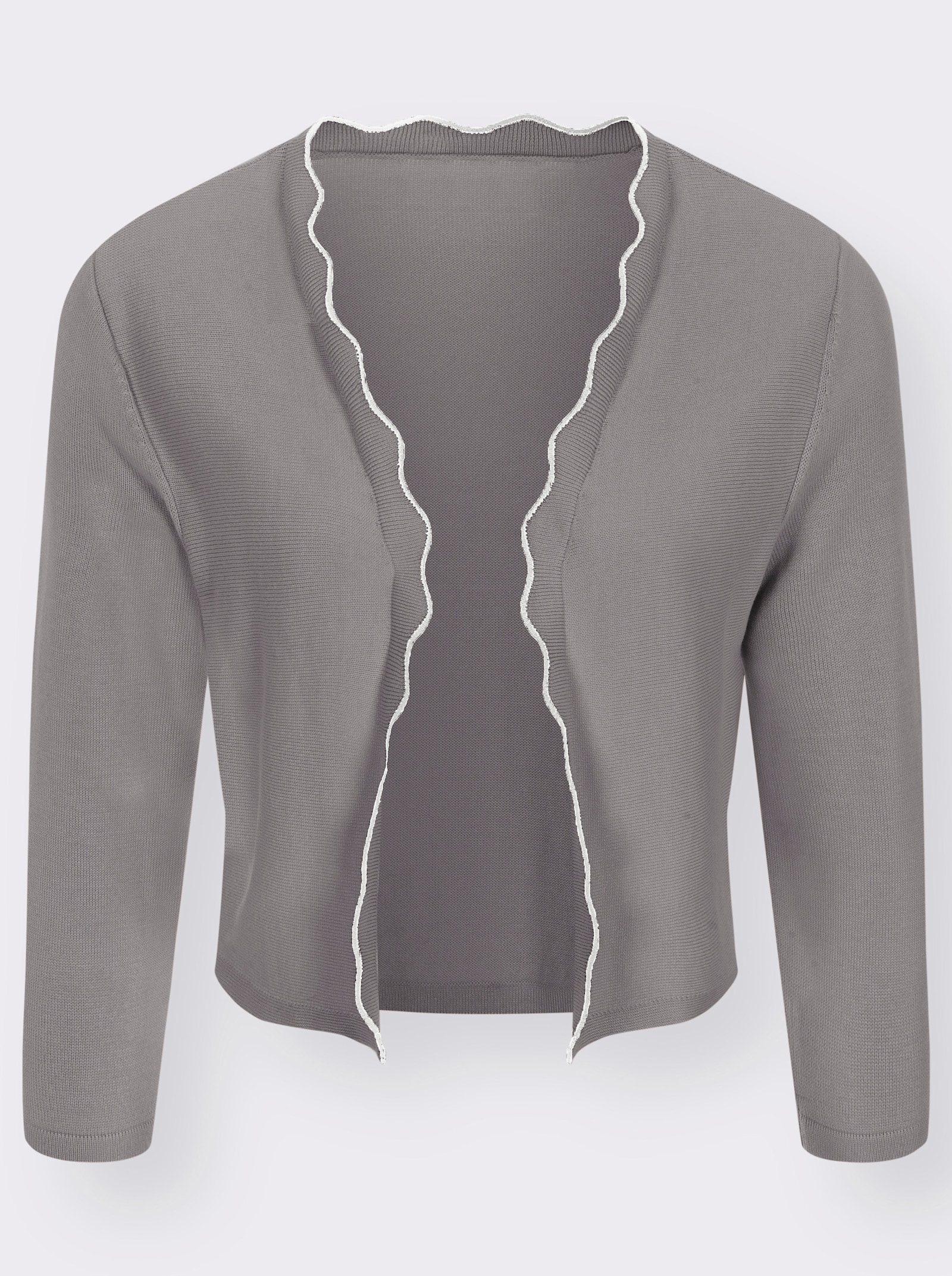 Boléro en qualité tricot fin - gris pierre