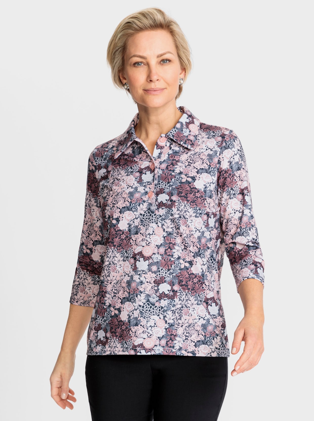 Shirt - hortensie-steingrau-bedruckt