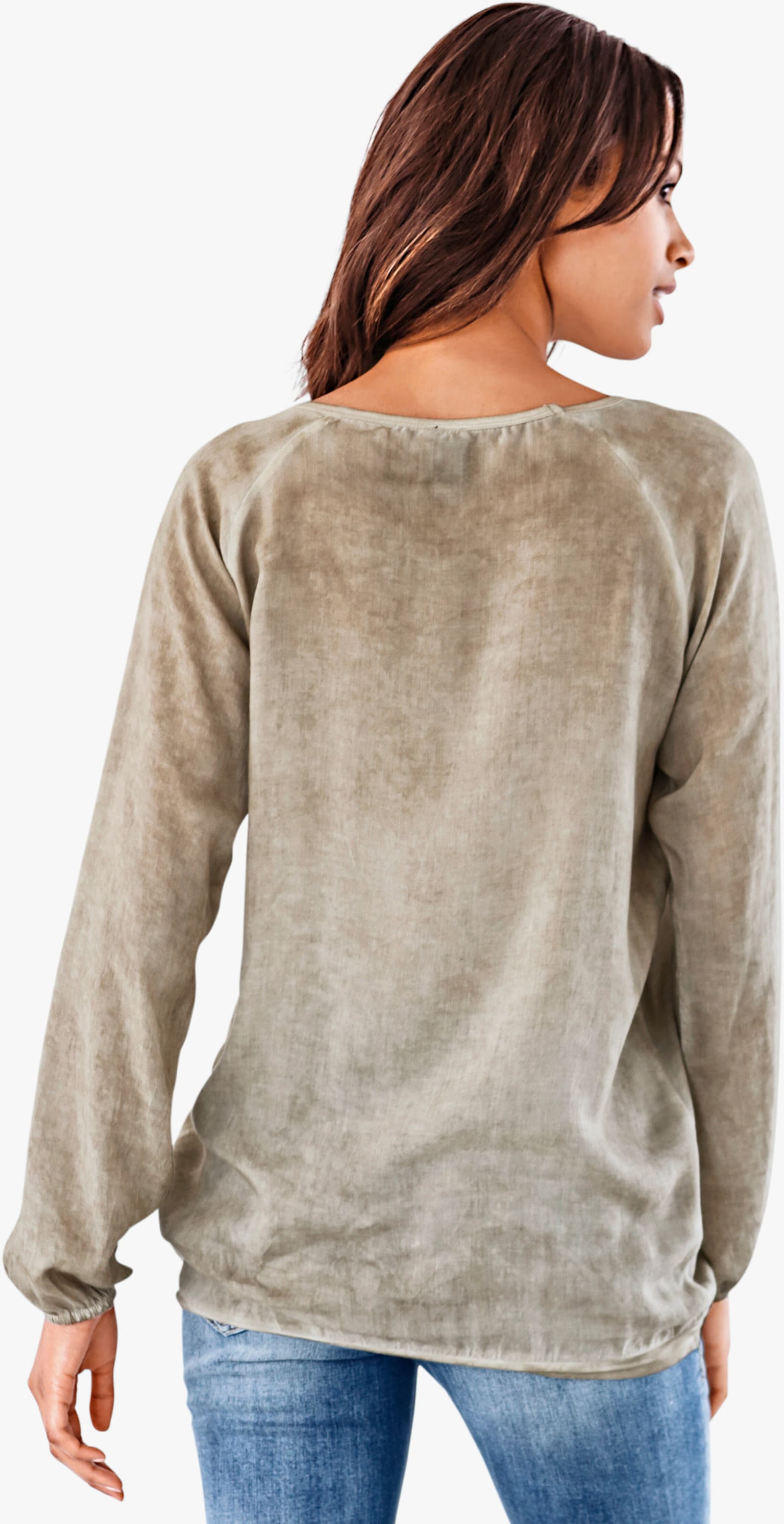 heine Shirtbluse in Oil-dyed-Waschung - sand