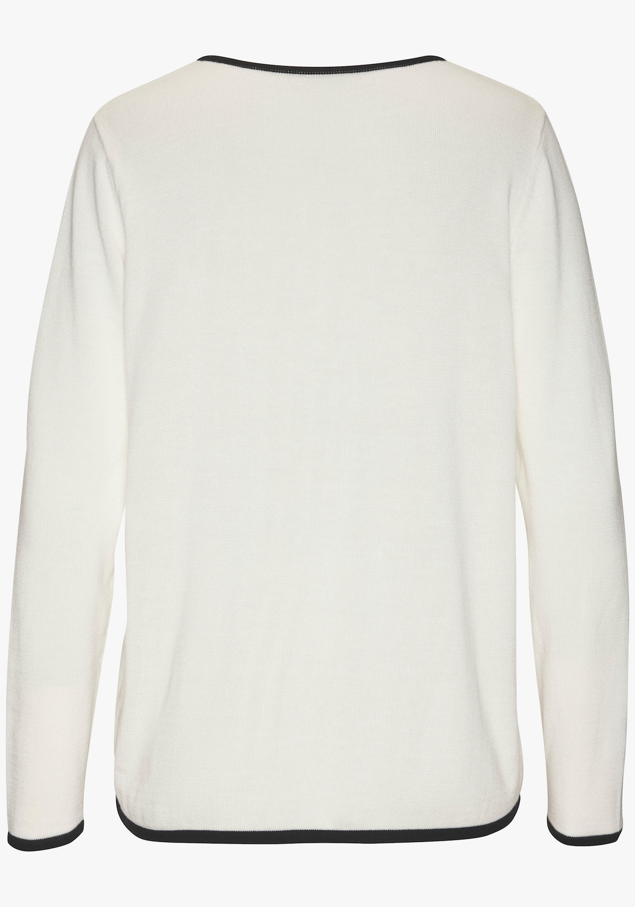 Vivance V-Ausschnitt-Pullover - weiß-schwarz