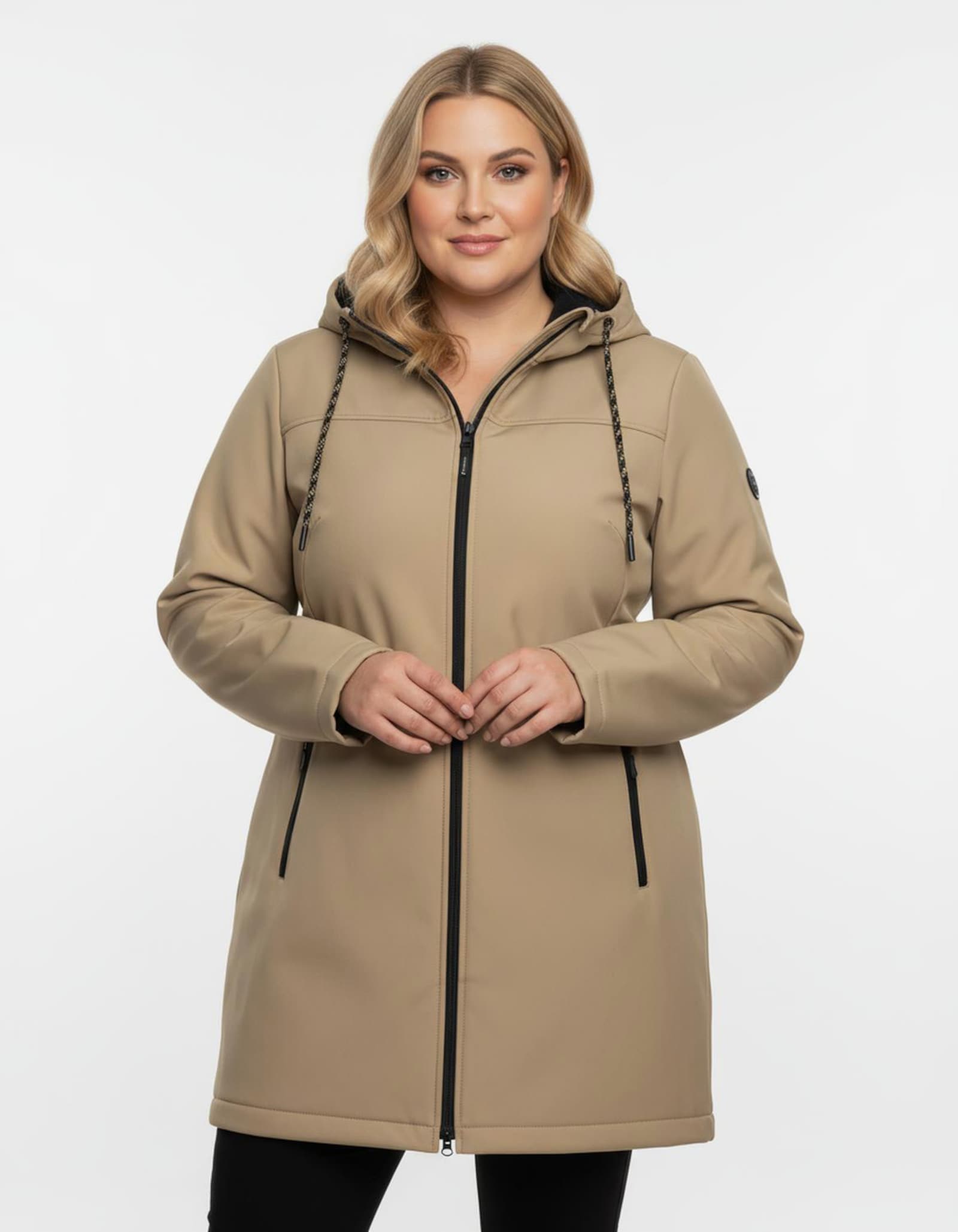 Softshelljacke mit reflektierenden Streifen - camel