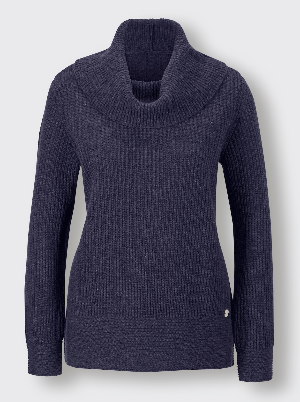 CREATION L PREMIUM Rollkragenpullover - marine-meliert