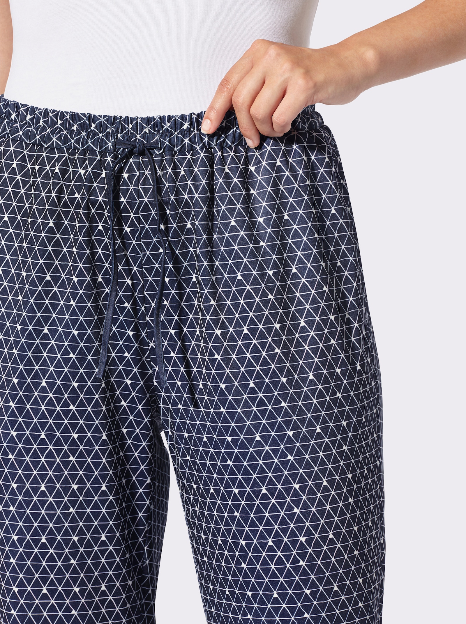 Jerseyhose aus recyceltem Polyester - marine-bedruckt