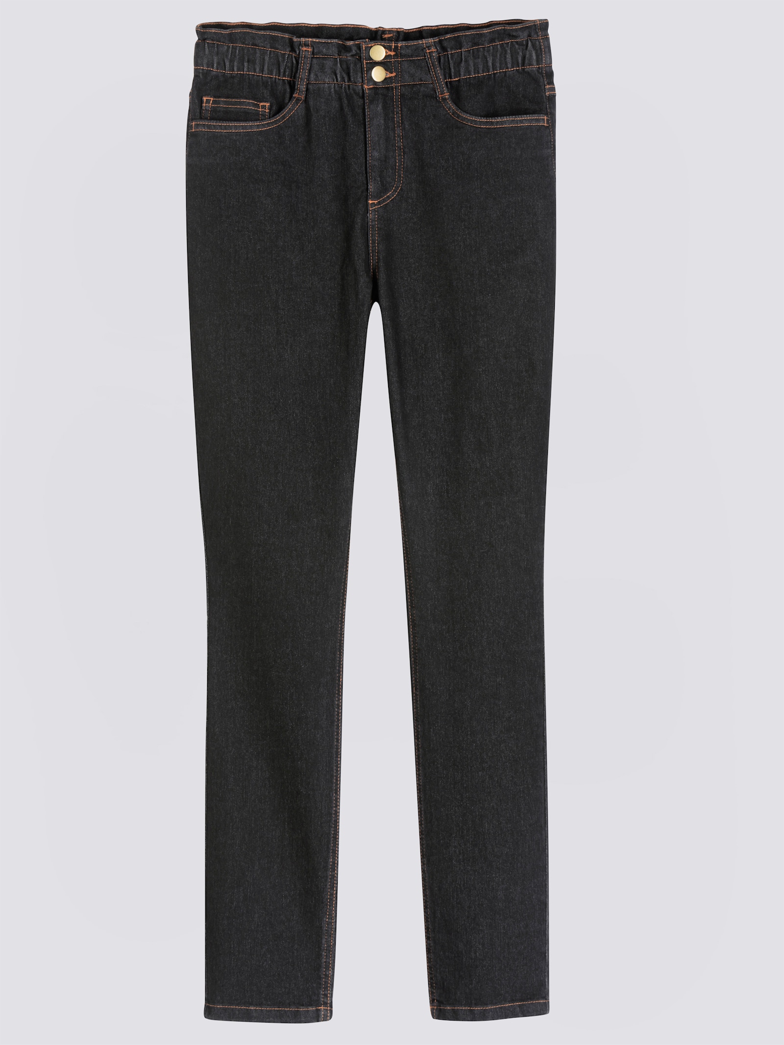 Jeans im Paperbag-Schnitt - black denim