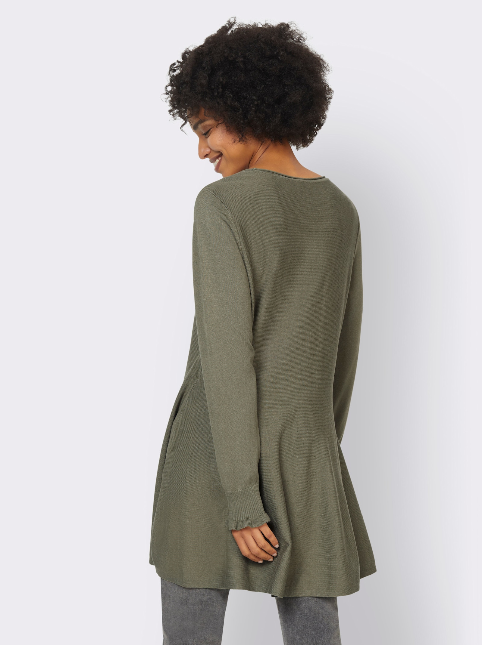 heine Longpullover in leicht ausgestellter Form - khaki