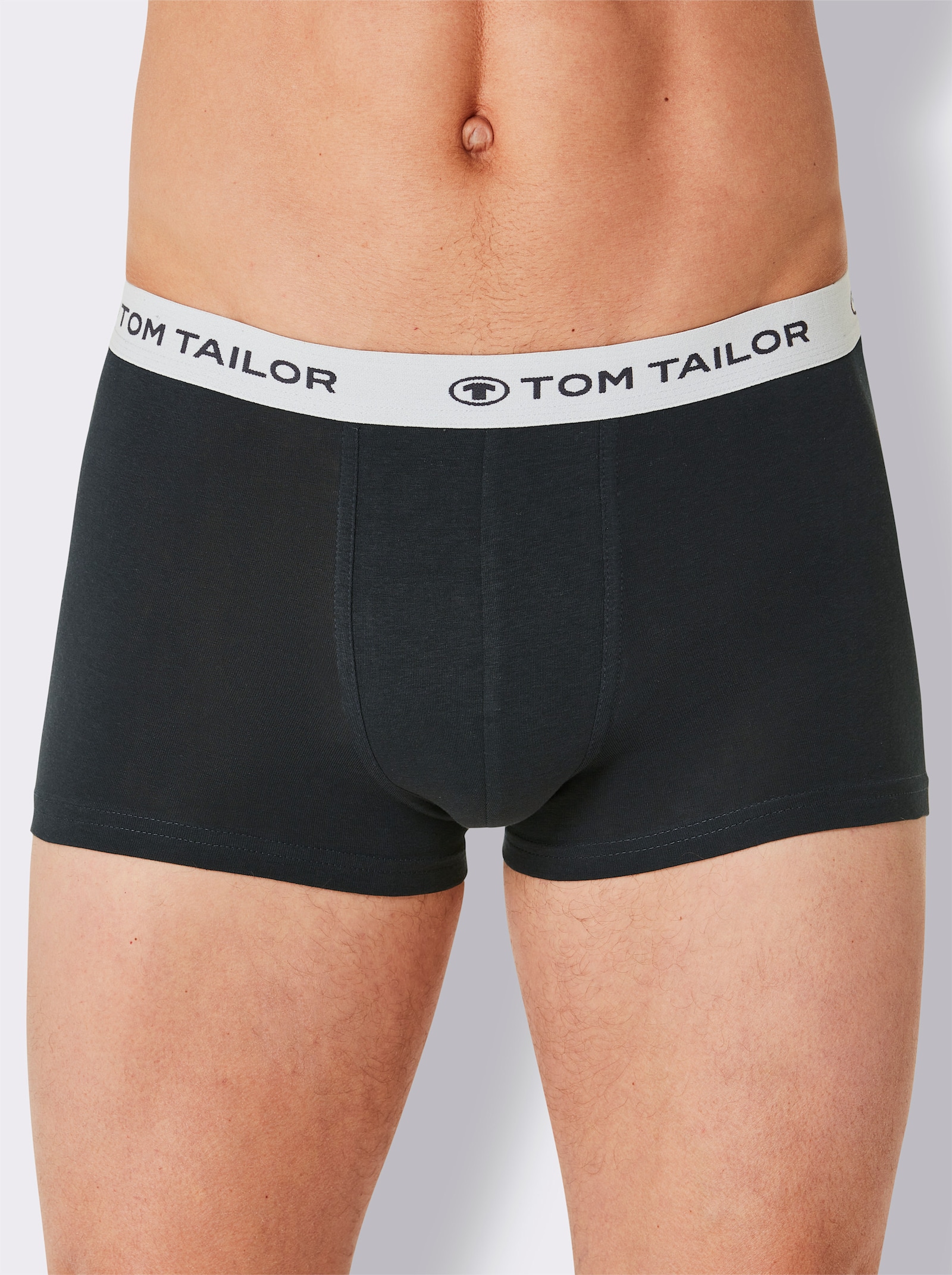TOM TAILOR Boxerky - černá + antracitová + šedá-melír