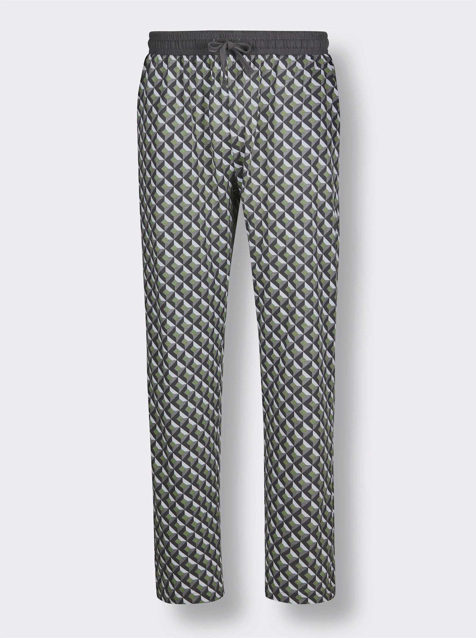 wäschepur men Hose lang - eucalyptus-anthrazit-gemustert