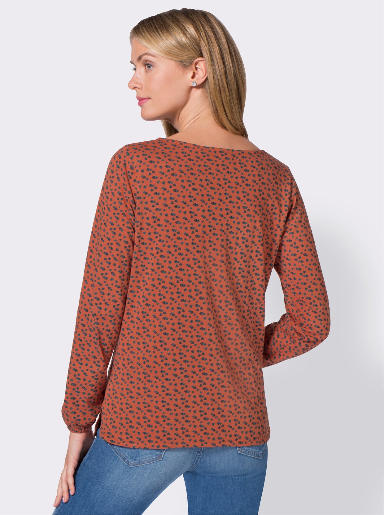 Shirt met print - roest/marine bedrukt