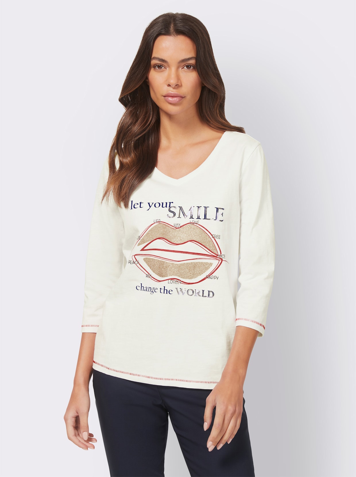 heine Shirt met 3/4-mouw - ecru