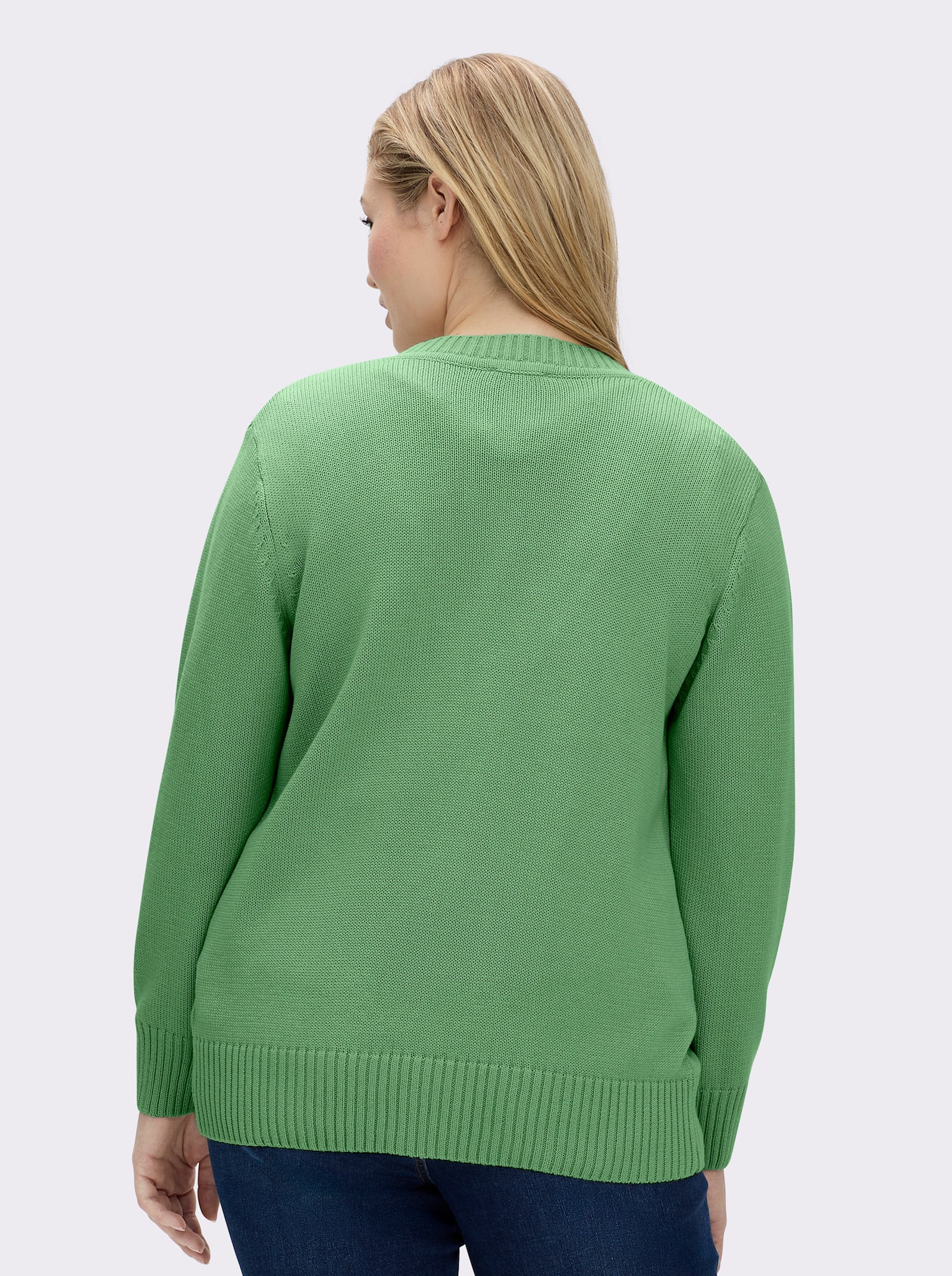Strickjacke mit farblich abgestimmten Knöpfen - apfel