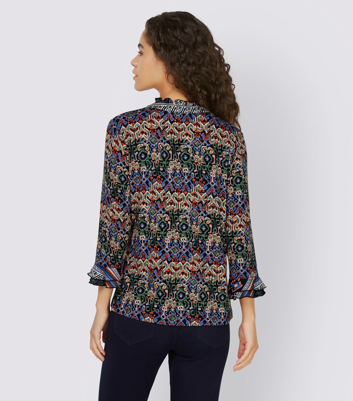 heine Druck-Shirt - moos-mittelblau-bedruckt