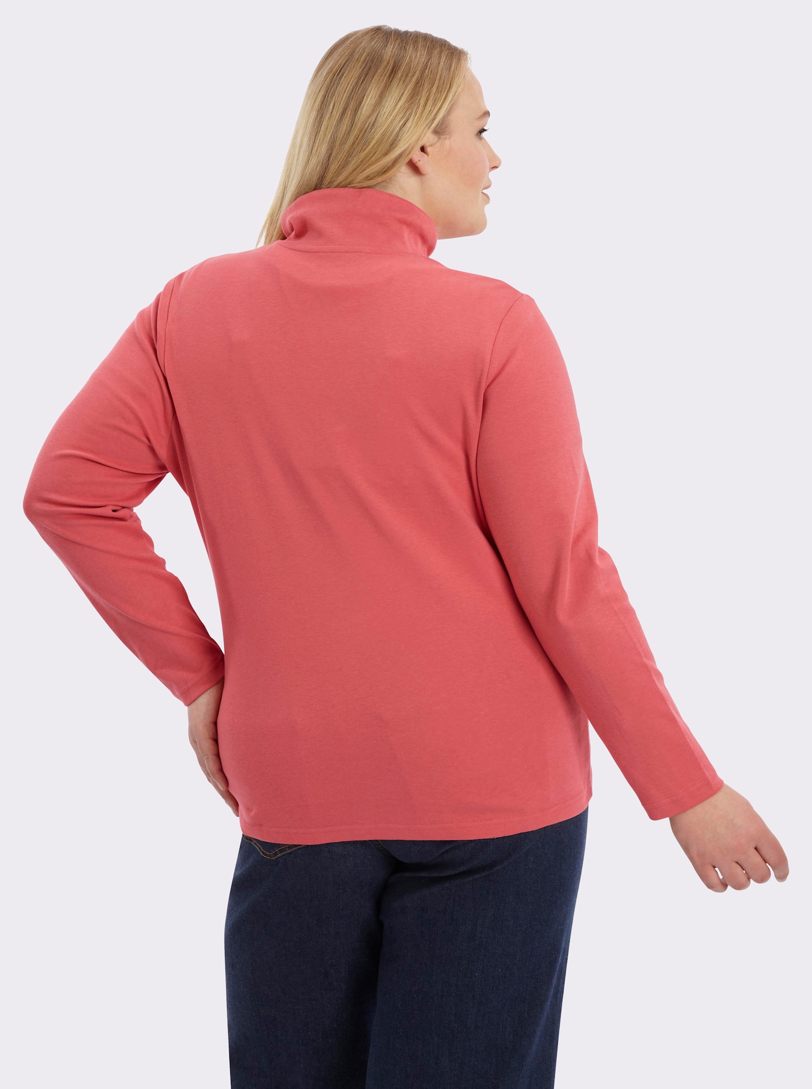 Sweatjacke aus Interlock-Jersey, formstabil - grapefruit