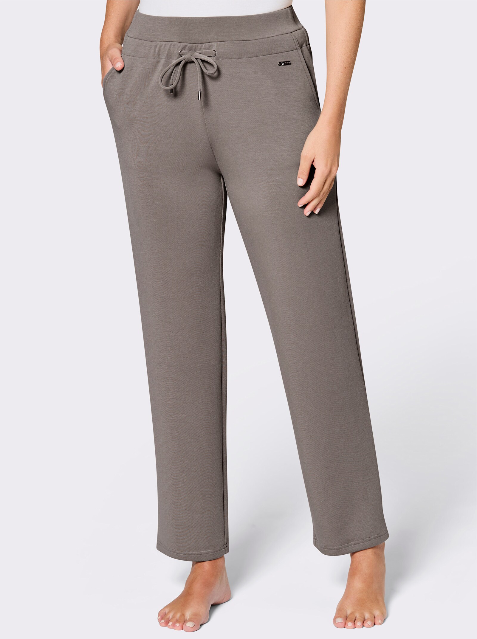 feel good Dehnbund-Hose mit weitem Bein - taupe
