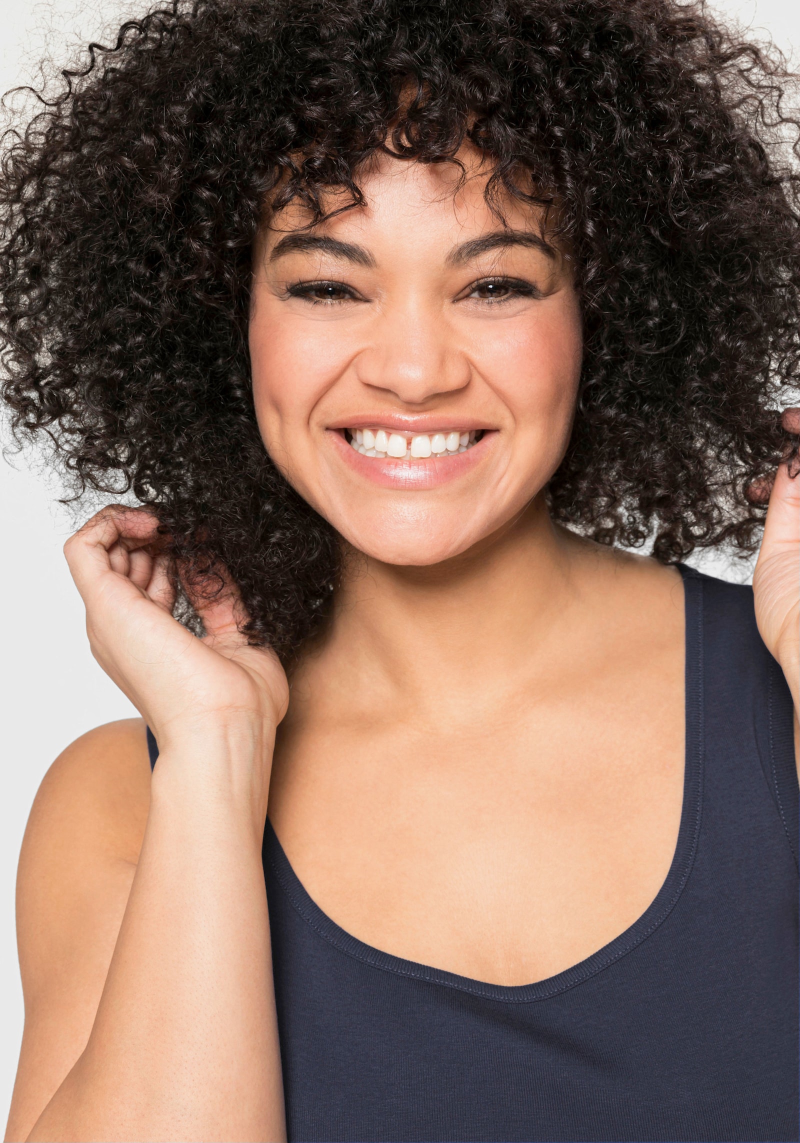 sheego Tanktop in Rippqualität - marine