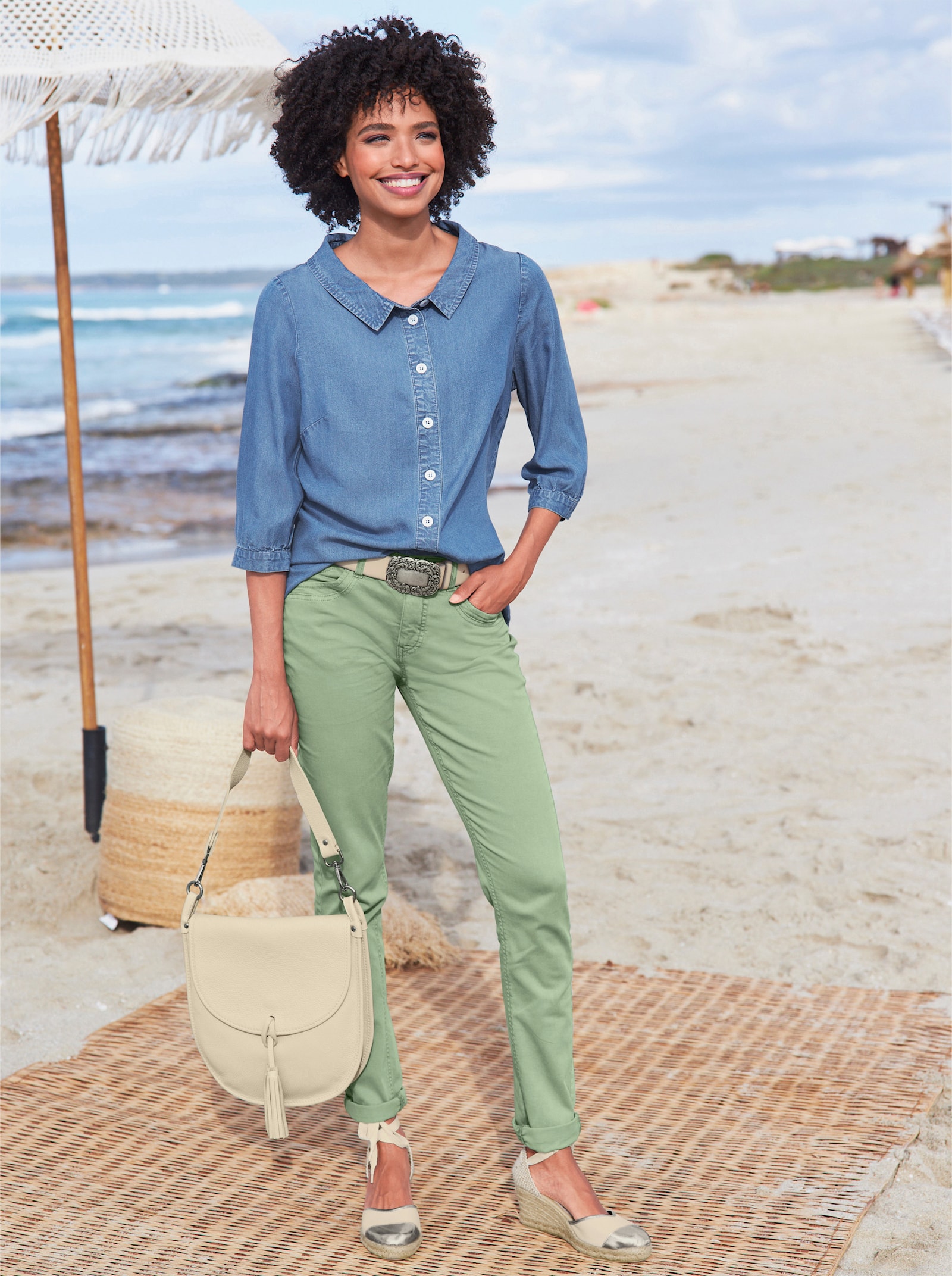 heine Jeansbluse mit 3/4-Arm - blue-bleached