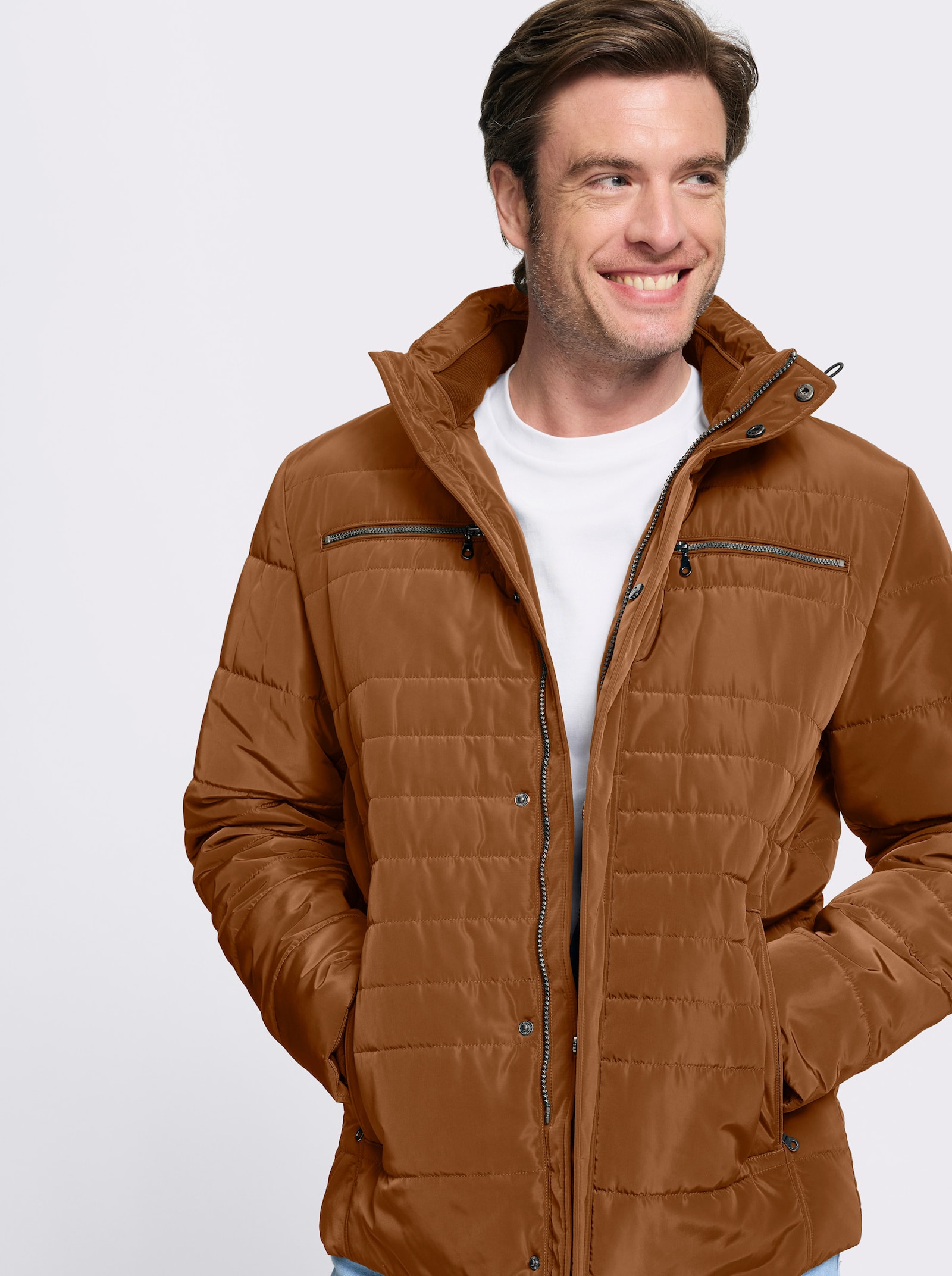 Marco Donati Jacke aus Stepp, winterwarm wattiert - cognac