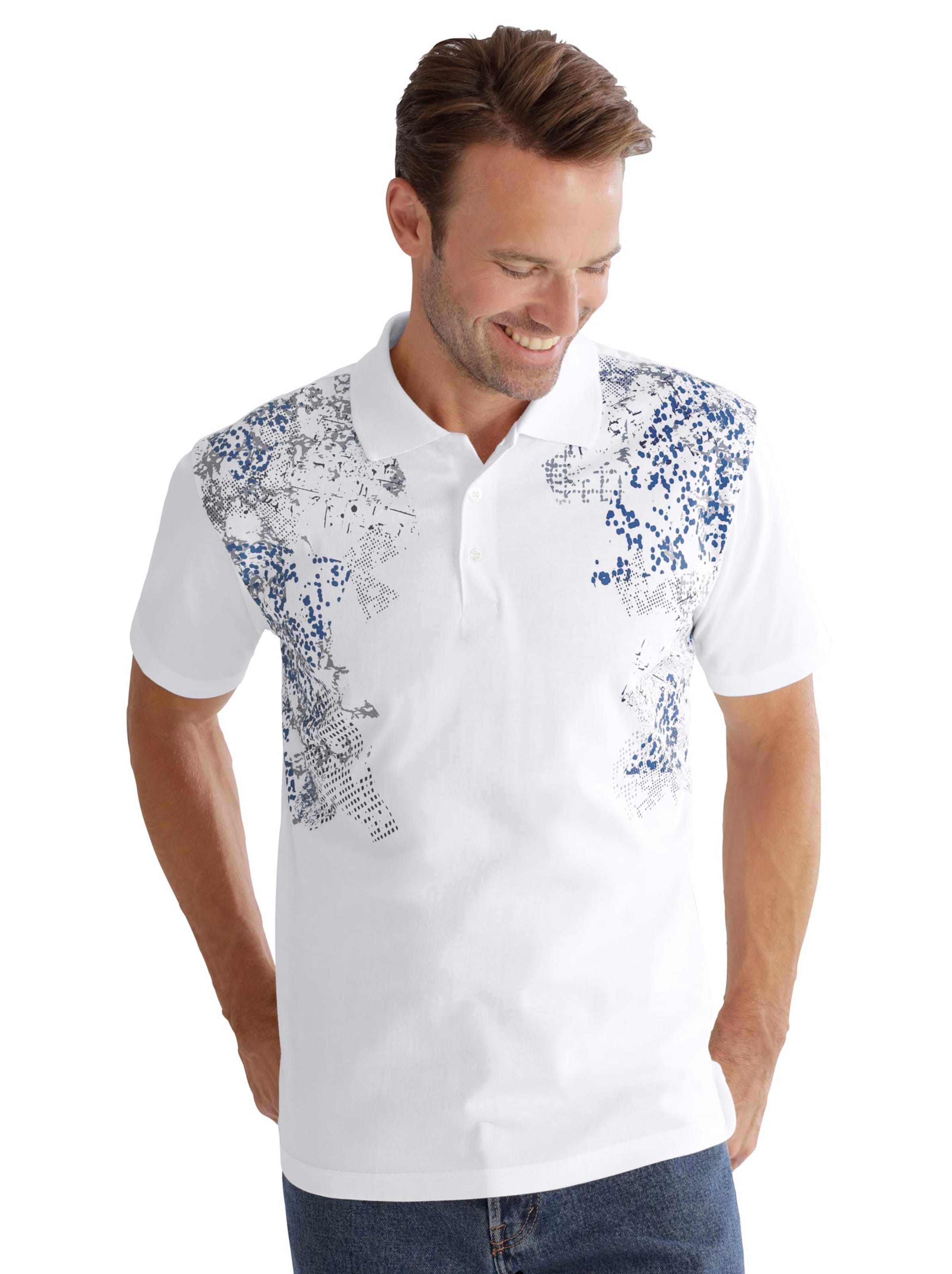 Poloshirt - weiß-bedruckt